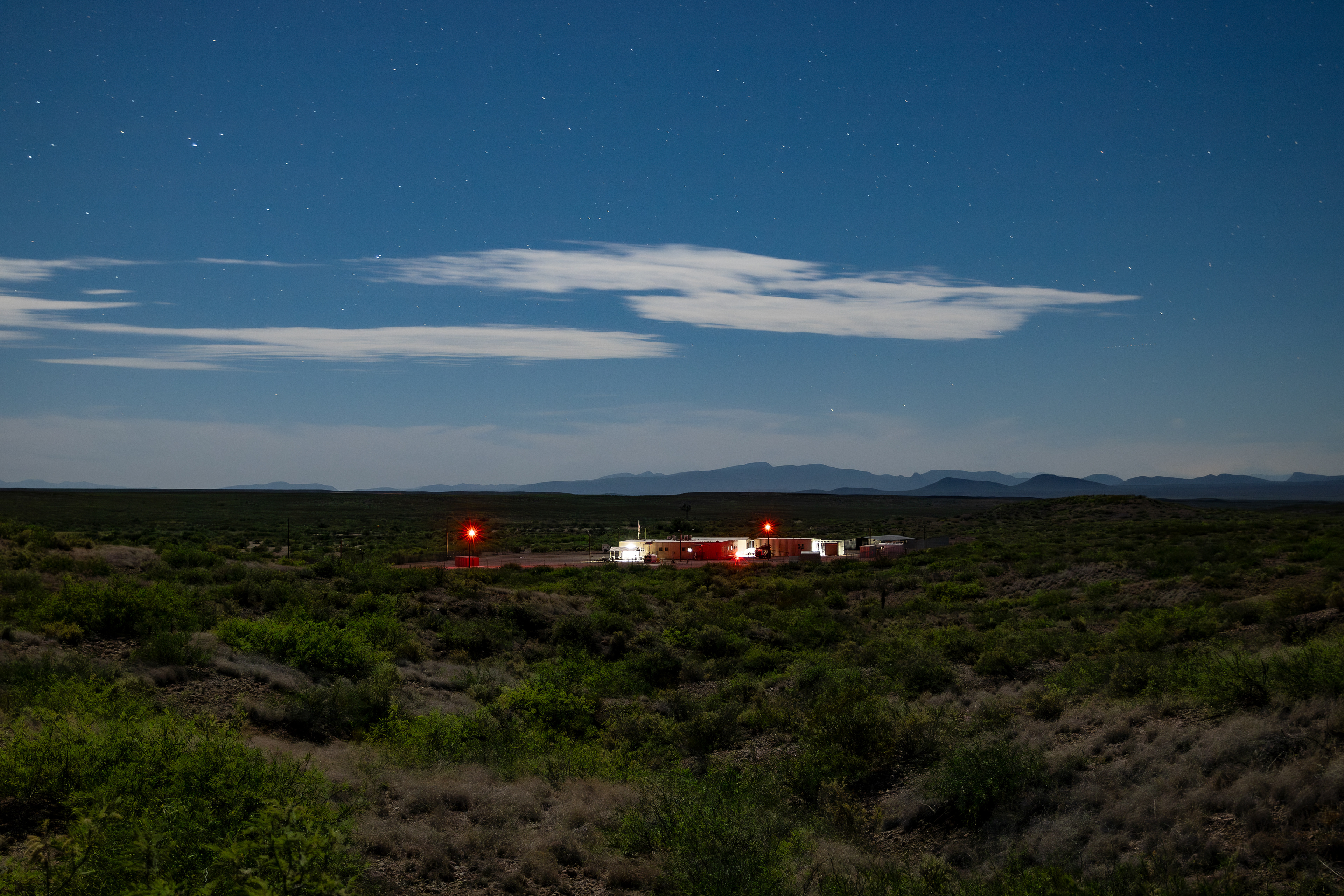 U.S. Border Patrol's Hedglen Forward Operating Base (FOB); 31.371331, -109.210230 (Cochise County, Arizona); Digital photograph; May 2024.