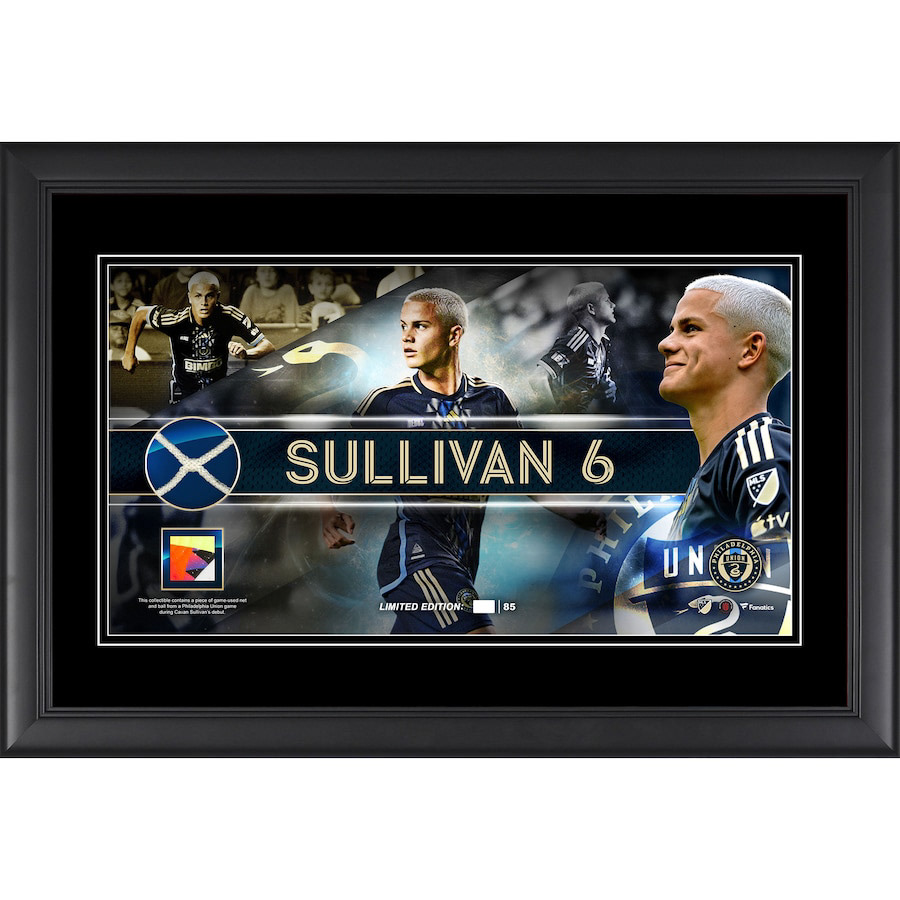 Cavan Sullivan Philadelphia Union Fanatics Authentic Framed 10" x 18" Collage with a Piece of Match-Used Ball and Net from MLS Debut - Limited Edition of 85