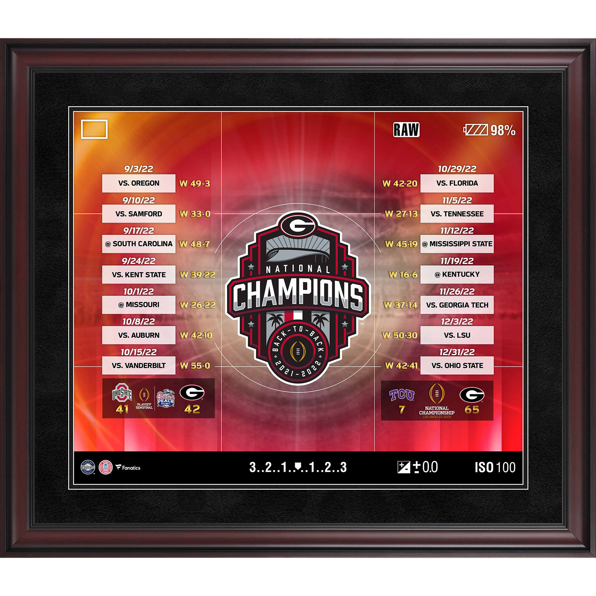 Georgia Bulldogs Fanatics Authentic College Football Playoff 2022 National Champions 20'' x 24'' Collage