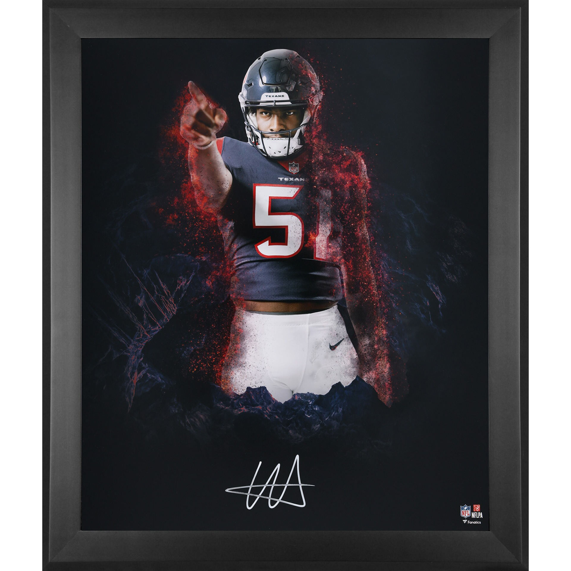 Will Anderson Jr. Houston Texans Autographed Fanatics Authentic Framed 20" x 24" In Focus Photograph