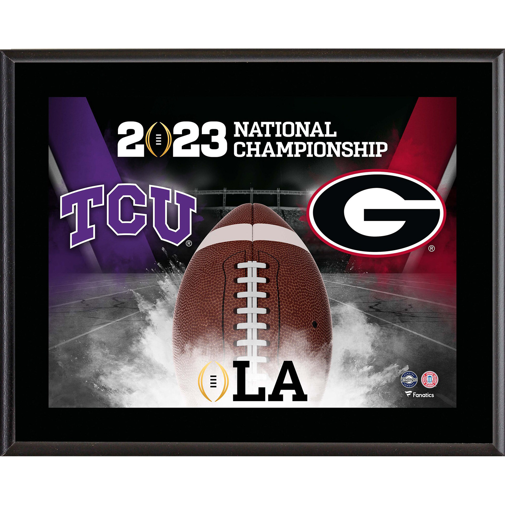 Fanatics Authentic Georgia Bulldogs vs. TCU Horned Frogs Fanatics Authentic College Football Playoff 2023 National Championship Matchup 10.5'' x 13'' Sublimated Plaque