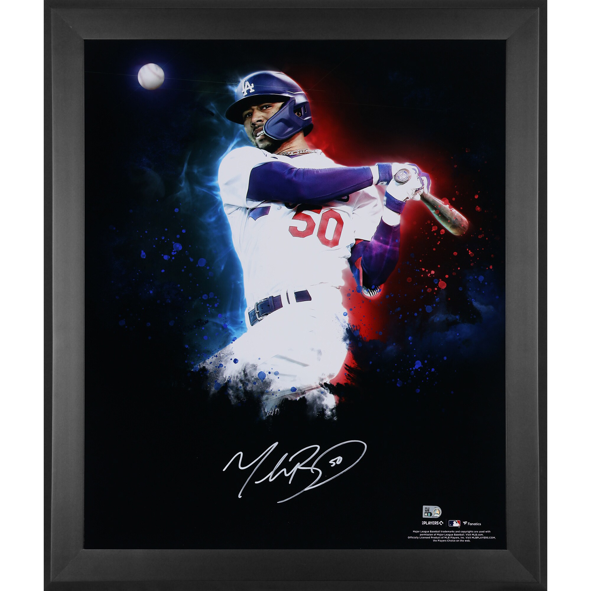 Mookie Betts Los Angeles Dodgers Autographed Fanatics Authentic Framed 20" x 24" In Focus Photograph