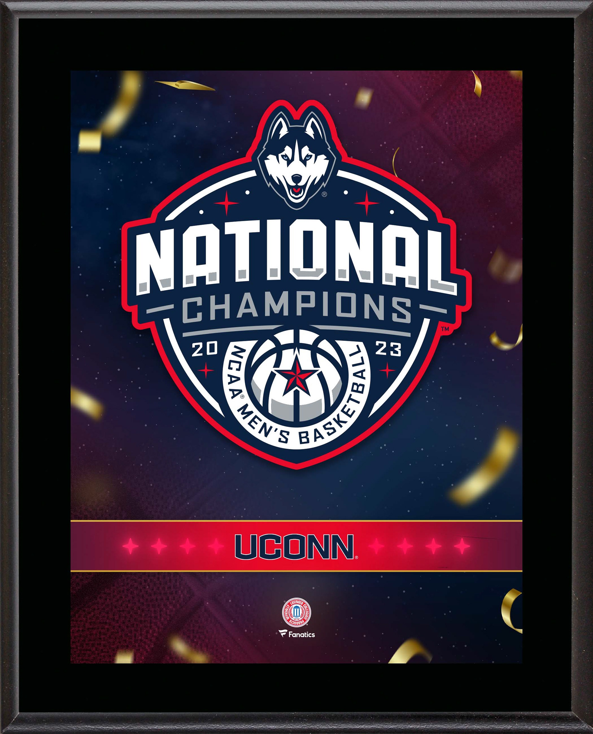 UConn Huskies Fanatics Authentic 2023 NCAA Men's Basketball National Champions 10.5" X 13" Sublimated Plaque