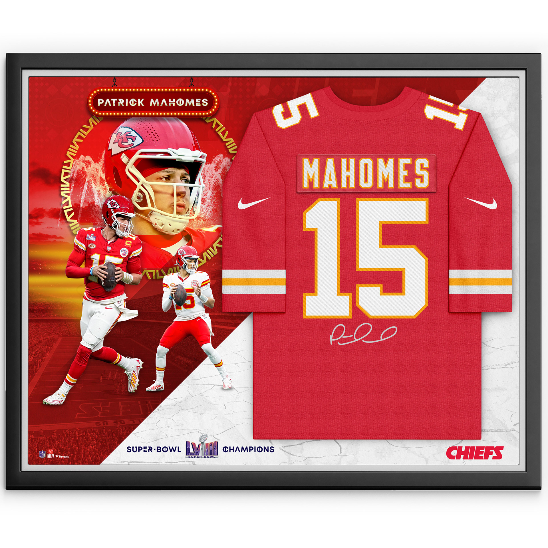 Kansas City Chiefs Fanatics Authentic Super Bowl LVIII Jersey Collage