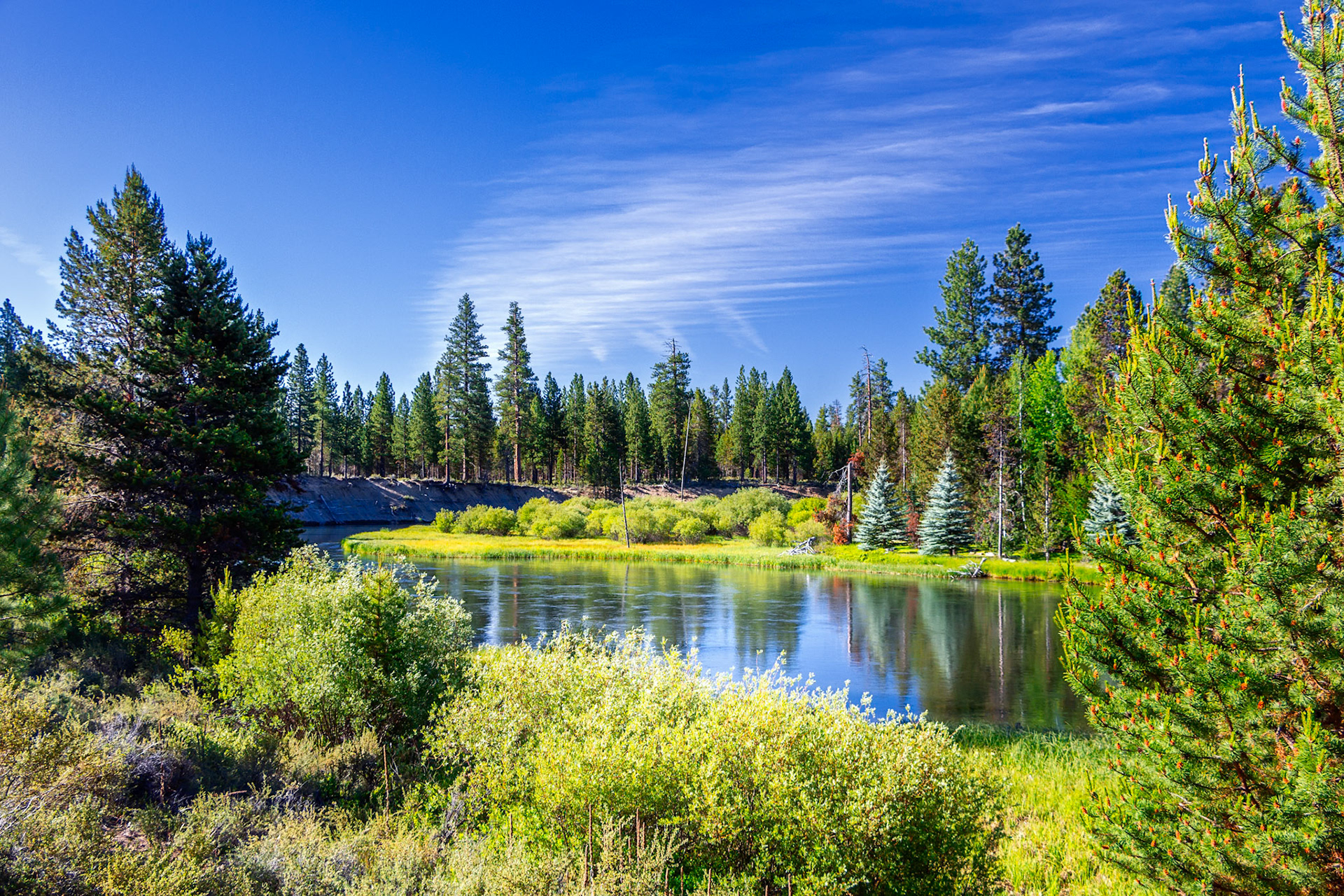View of Deschutes River Sunriver Oregon