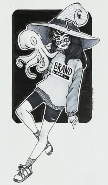 Nami Yuta, a water witch, and her familiar Marina
