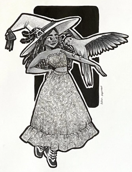 Amaya Martin, an air witch, and her familiar Skye