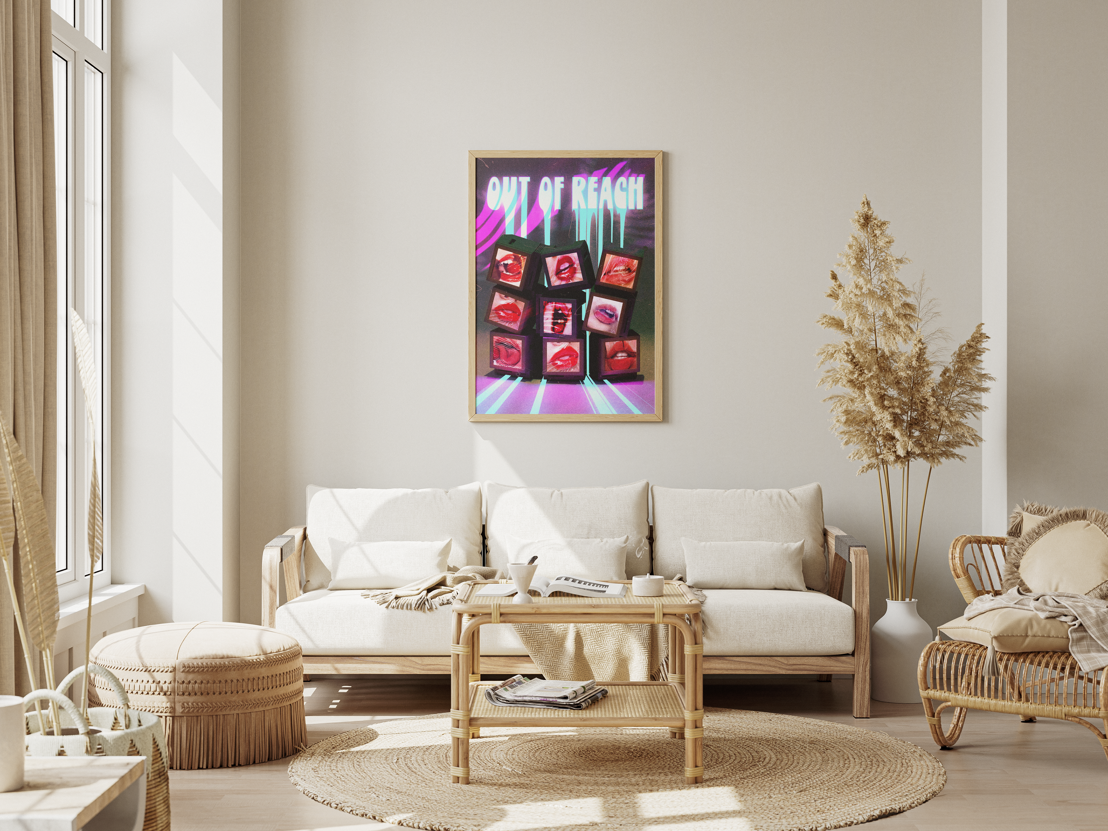 Poster In Boho Room - Angle 1