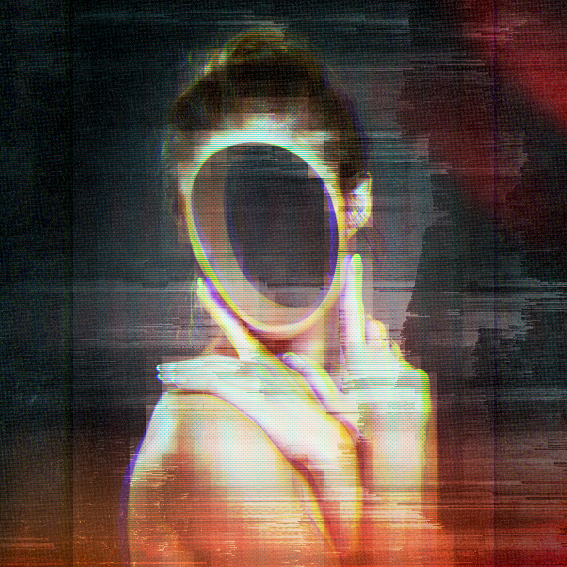 What's In Your Head? - Photo manipulation with various glitch effects, pixel sorting, and editing of subject via lasso tool + burning/dodging to create shadows. Adobe Photoshop CC.