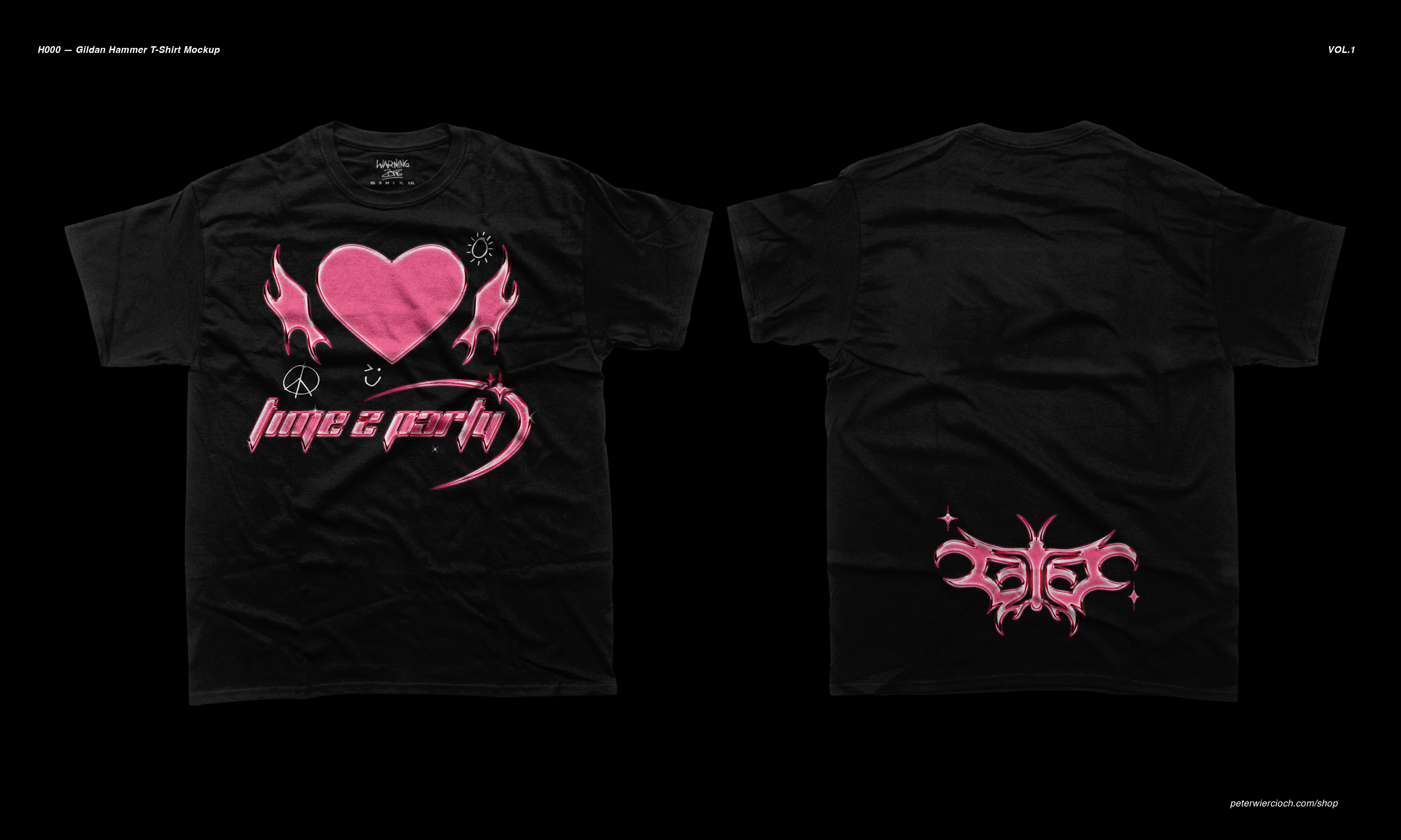 "Y2K" Design Mockup on Gildan Hammer H000 T-Shirt