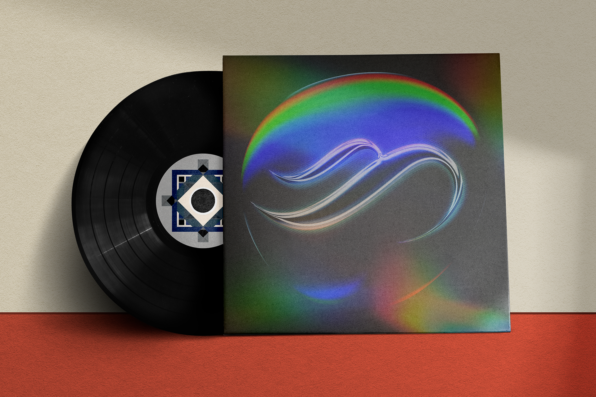 Vinyl album art concept from design with shading