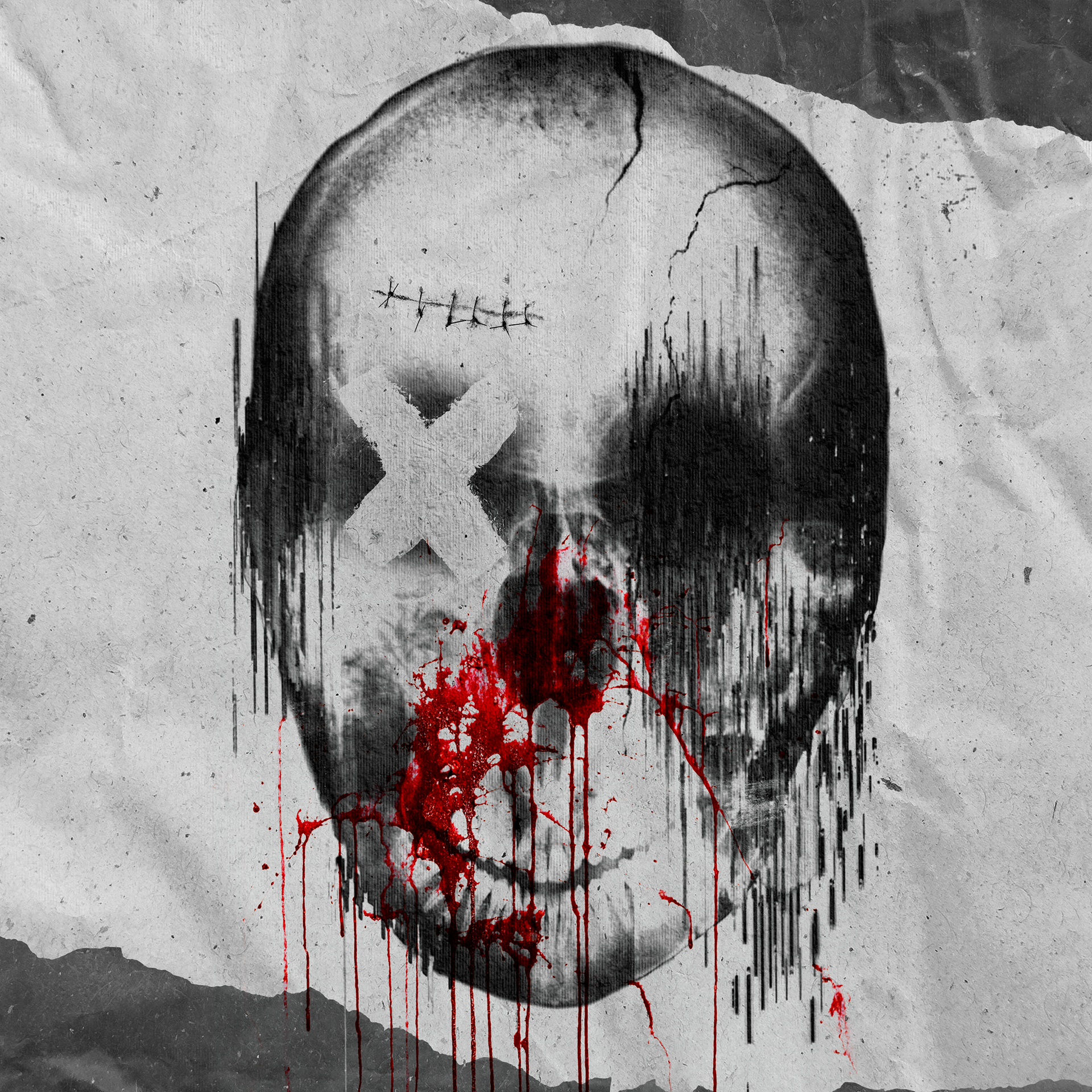 Broken - Photo manipulation piece made by blending public domain images, textures, and use of glitch effects. Adobe Photoshop CC.