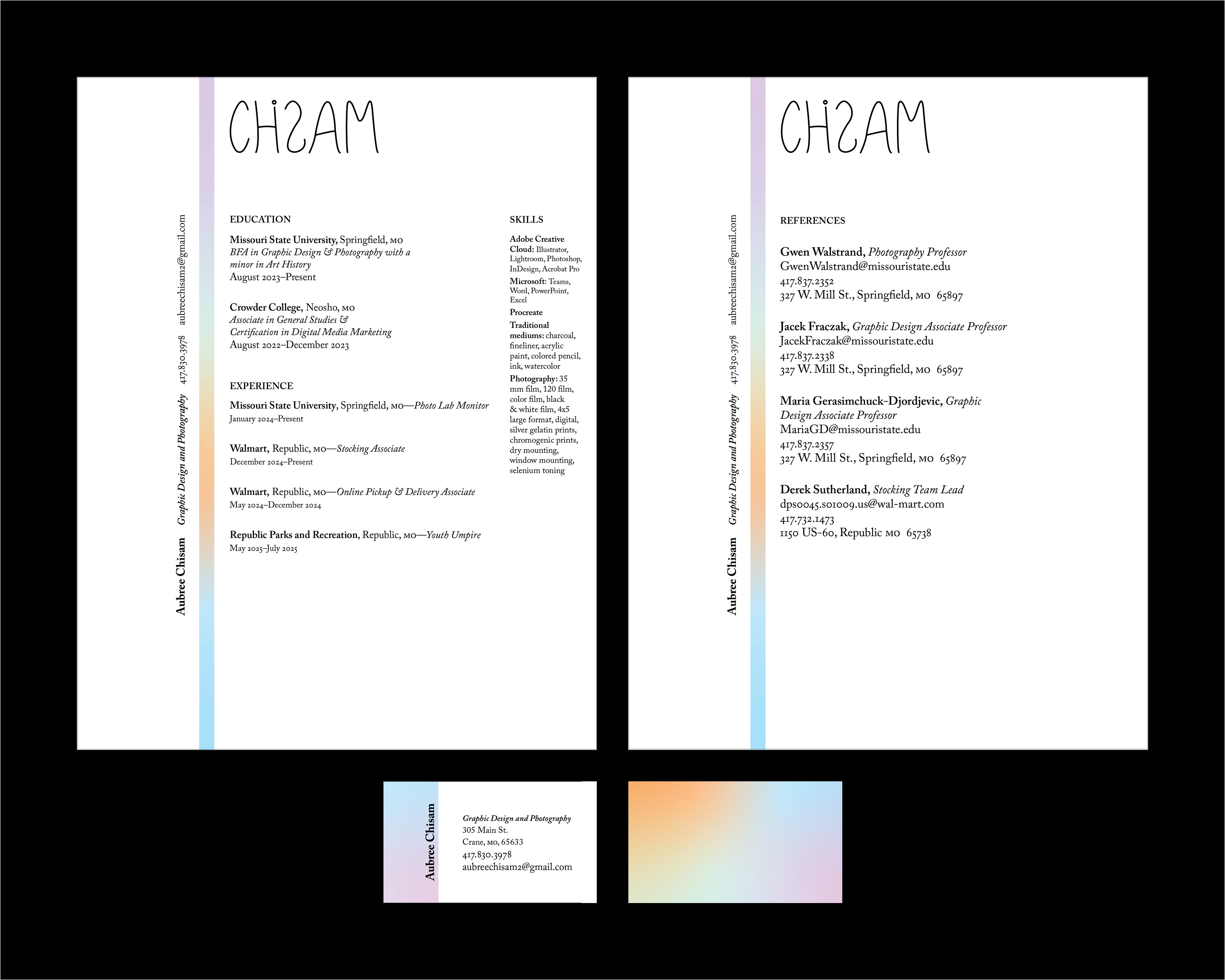 Stationary Set 2: Business card, References, and Resume