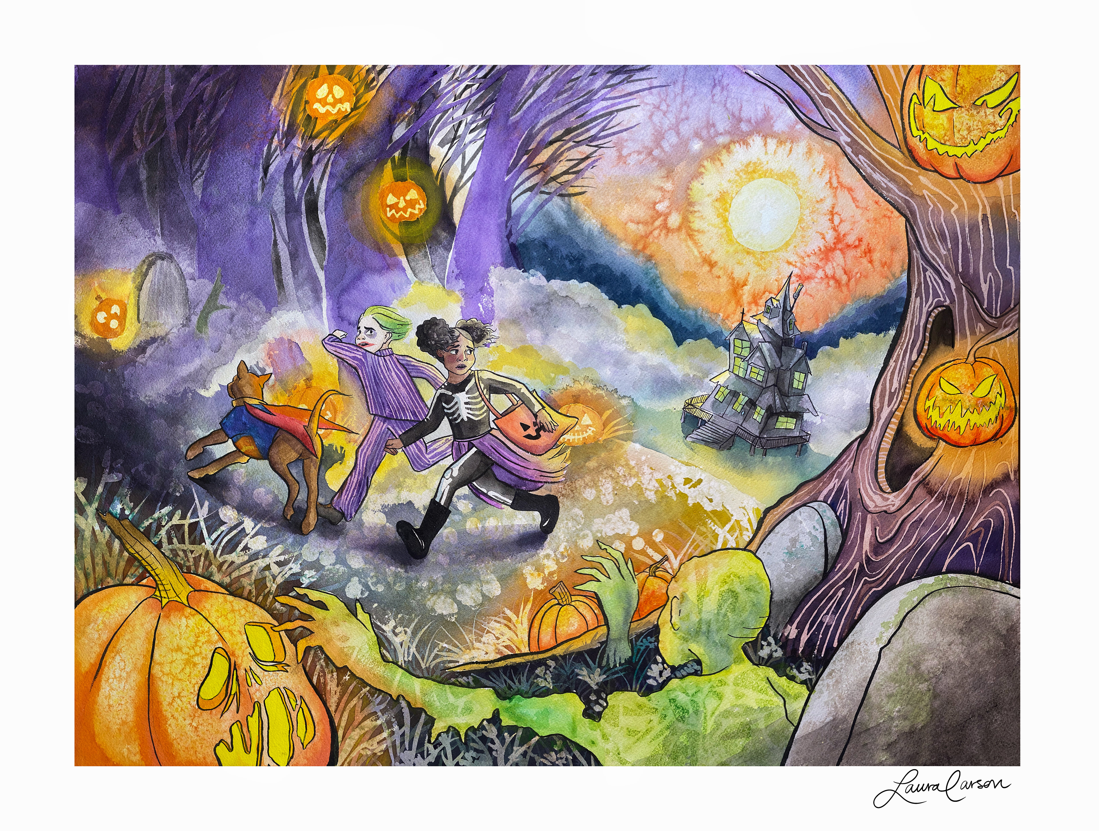 "Wrong House" - watercolor