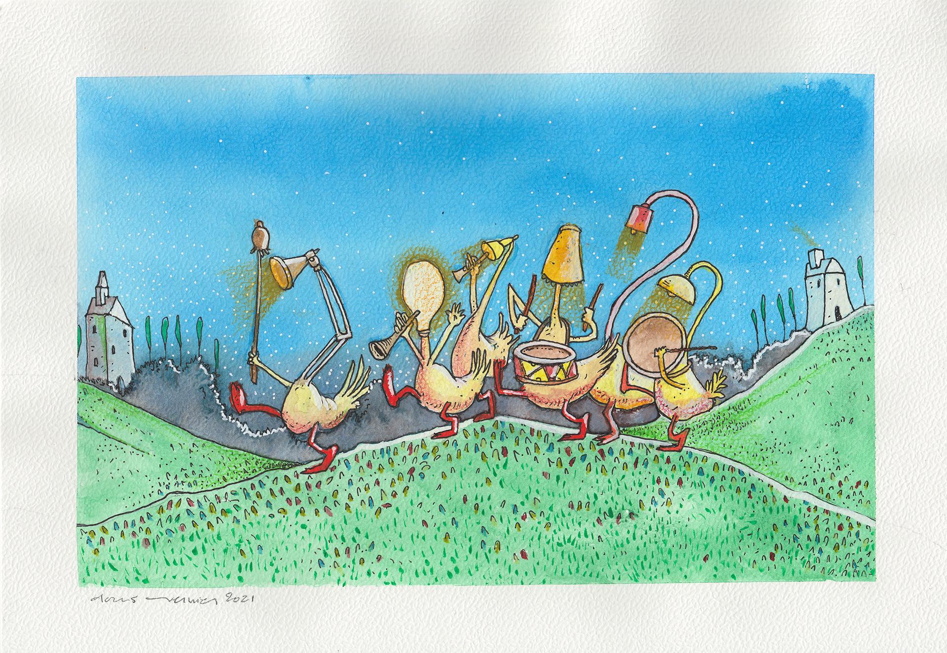 The noisiness of the lamps | A4 | € 145,00