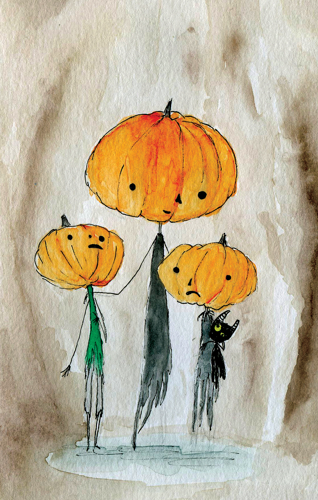 Pumpkin Ghost Family