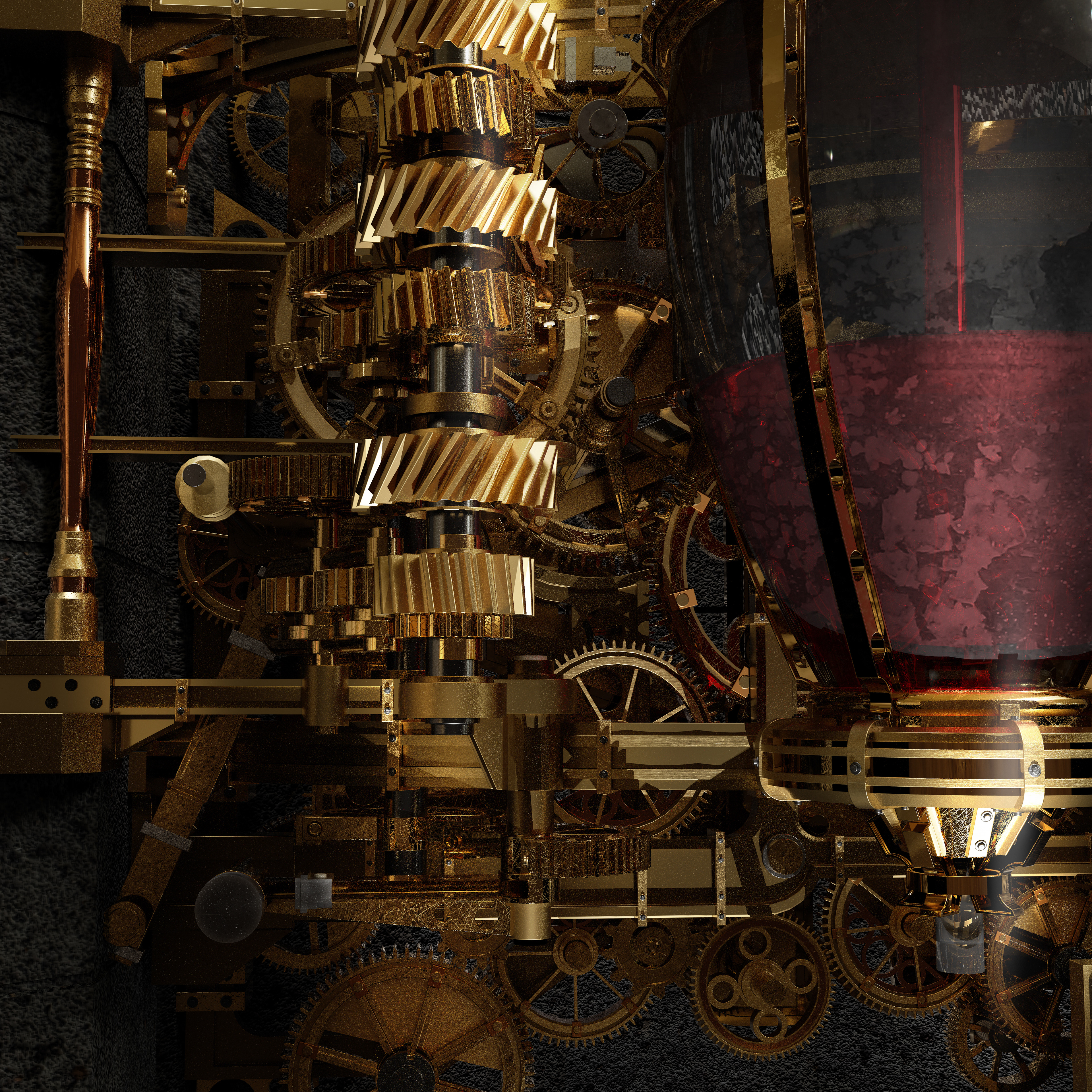 Cabin in the Woods - Close up of Blood Machine Gears