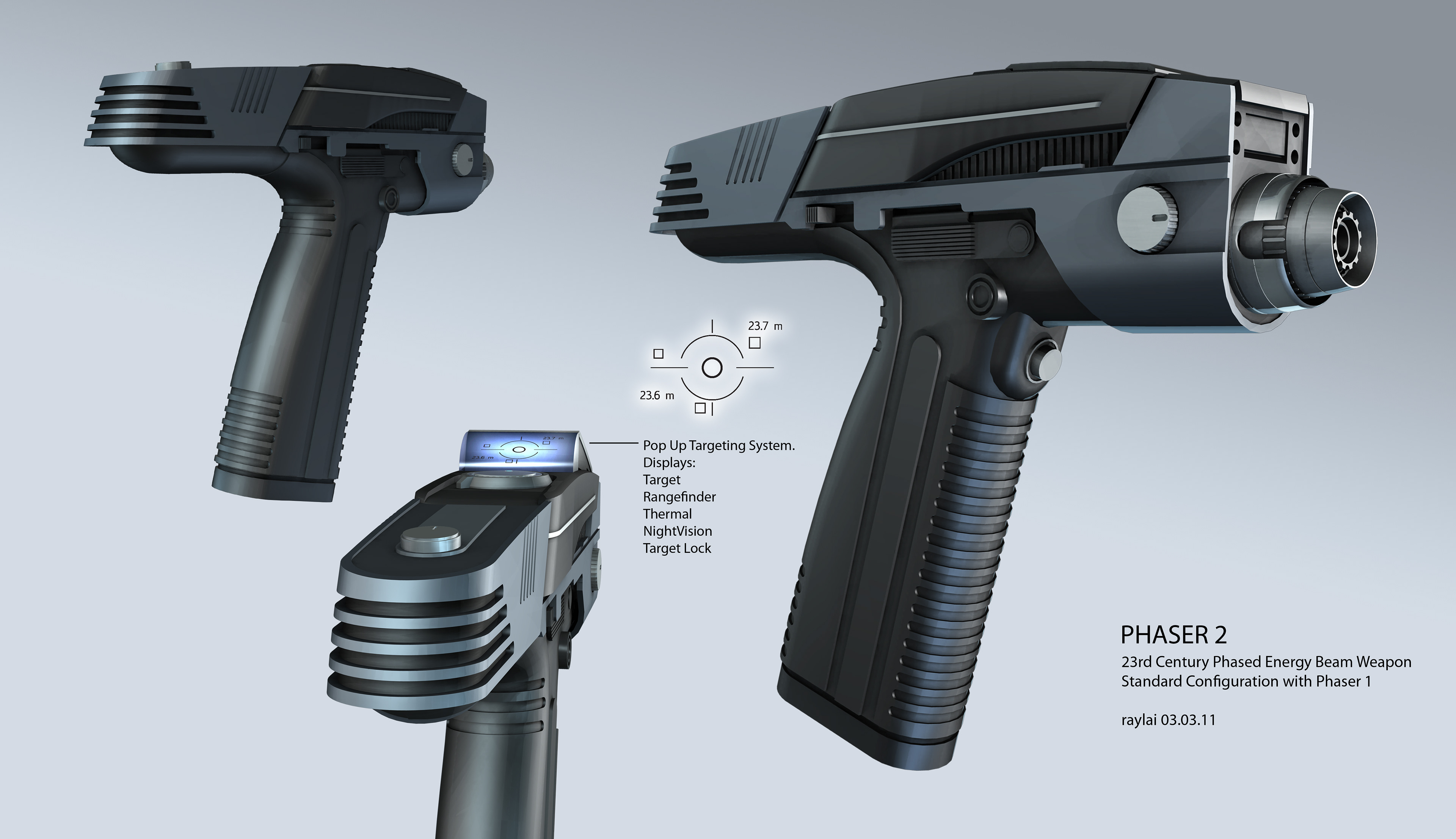 Commissioned Work from 2011 : My first reimagined 23rd Century Phased Energy Beam Defensive Weapon