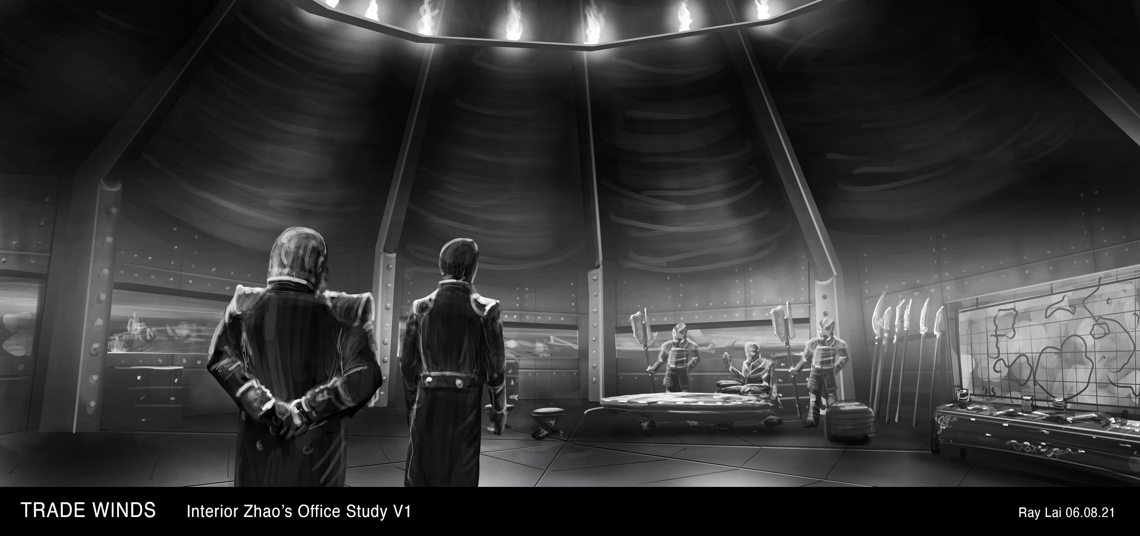 Preliminary Sketch of Zhao's Office - Top Floor of Fire Nation Fort