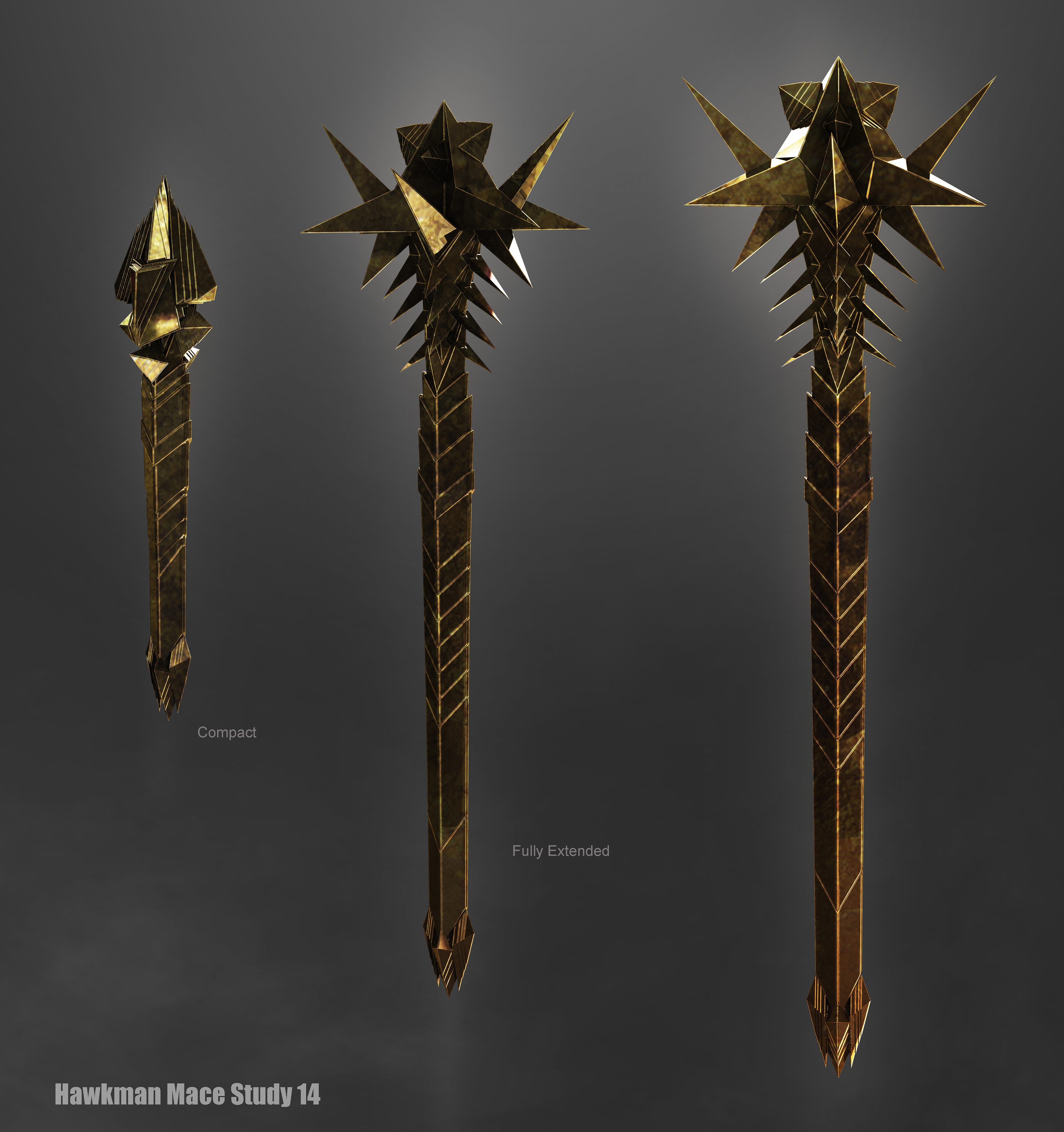 BLACK ADAM : Hawkman's " Origami" Mace Study 