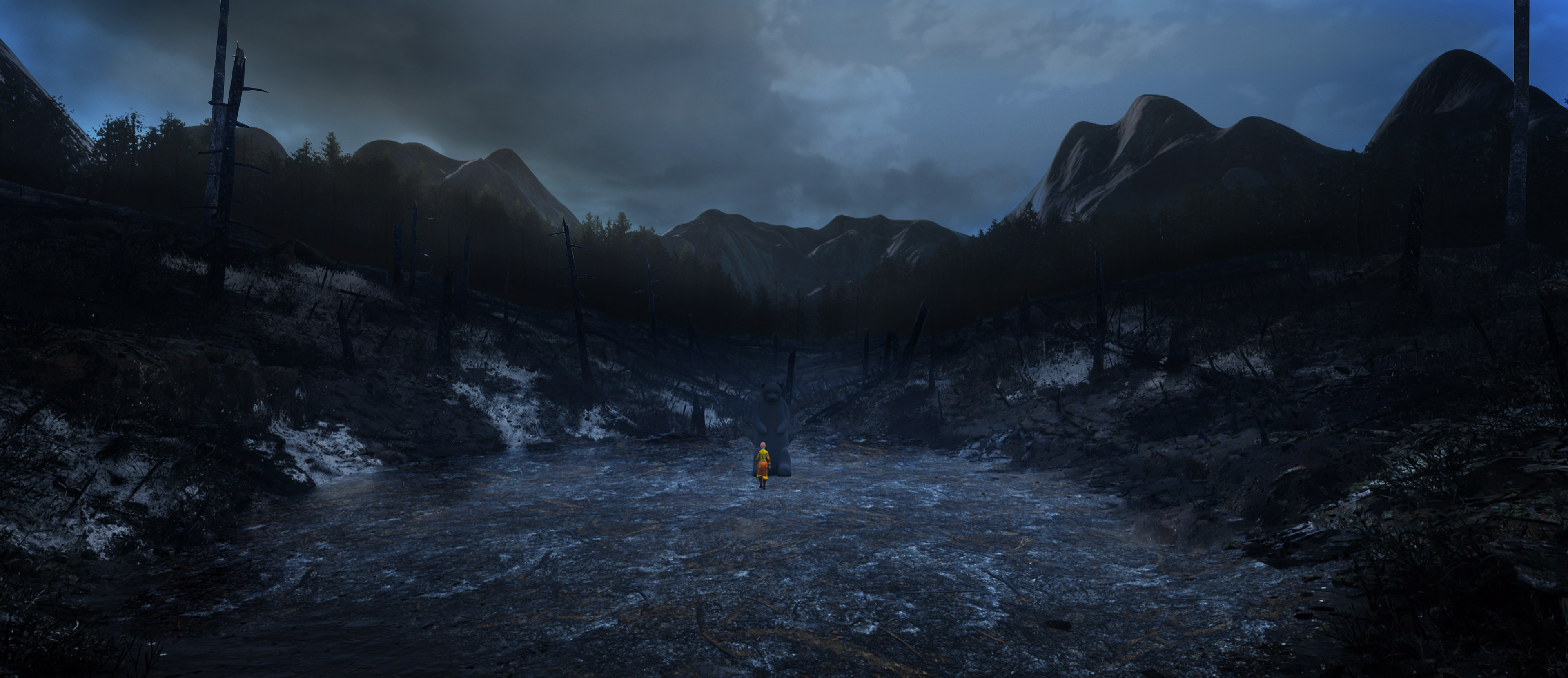 Concept Hei Bai Meeting in Burnt Forest with Regards to the Volume Virtual Set