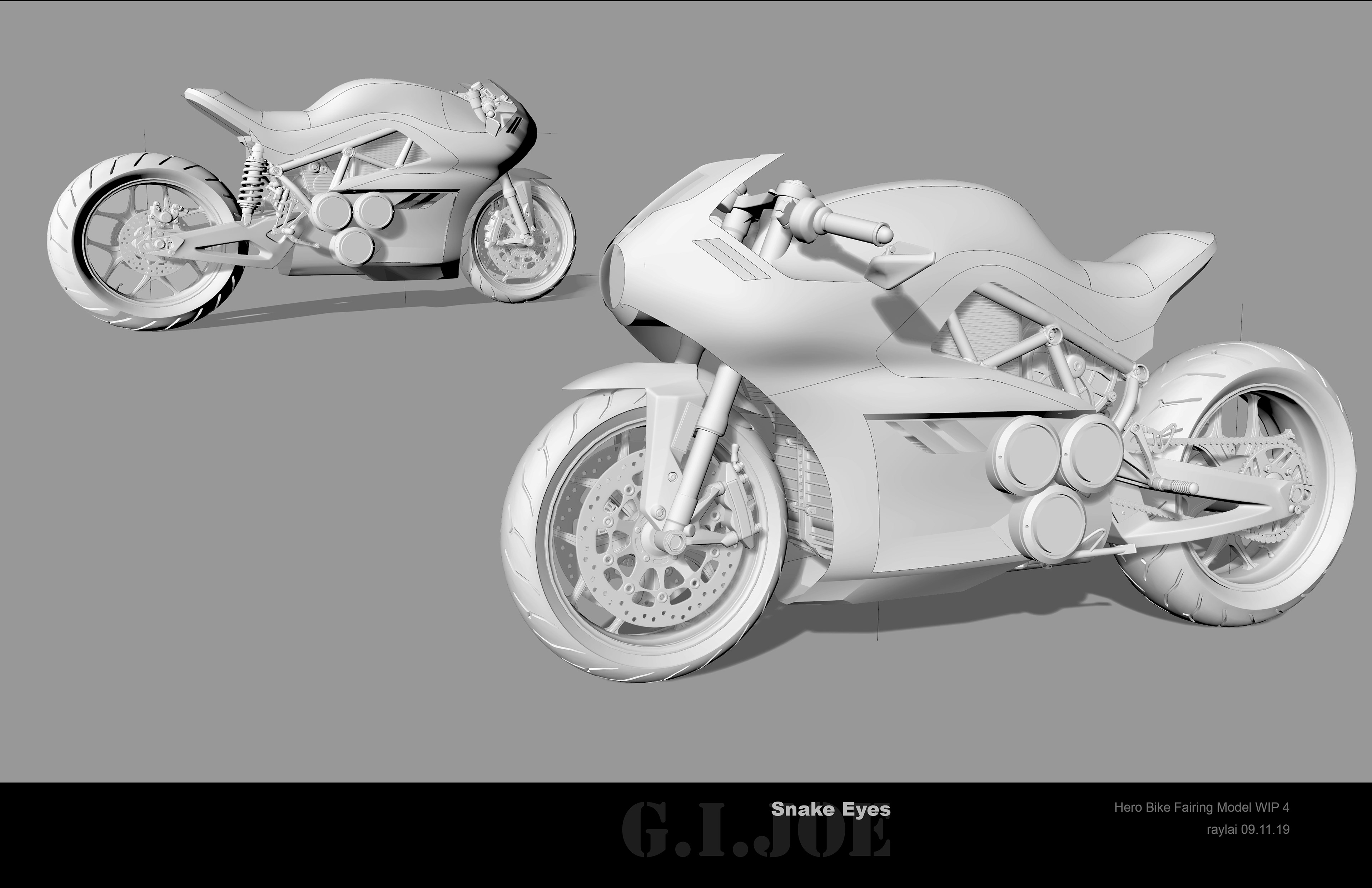 G.I. Joe : Snake Eyes - Motorcycle 3D Model based on a concept by Patrick Faulwetter