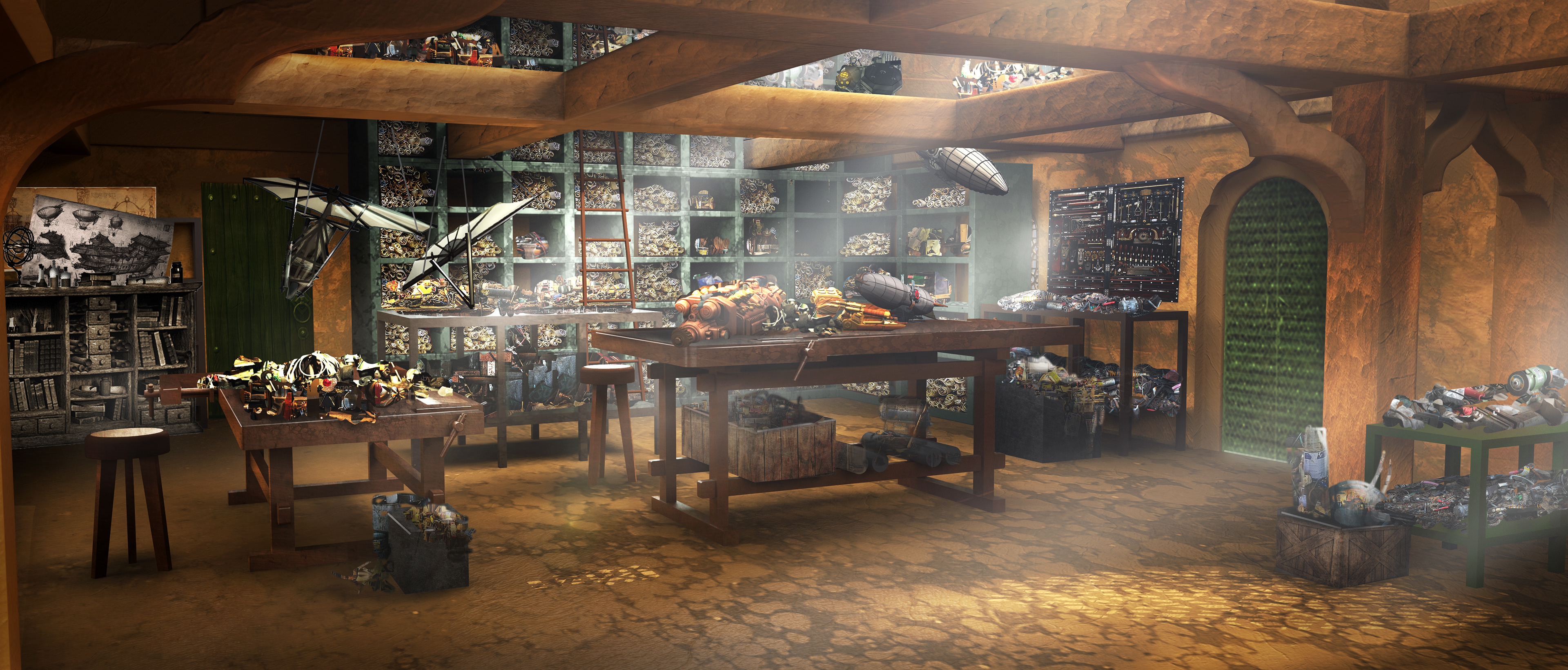 Omashu : The Mechanists Workshop Interior