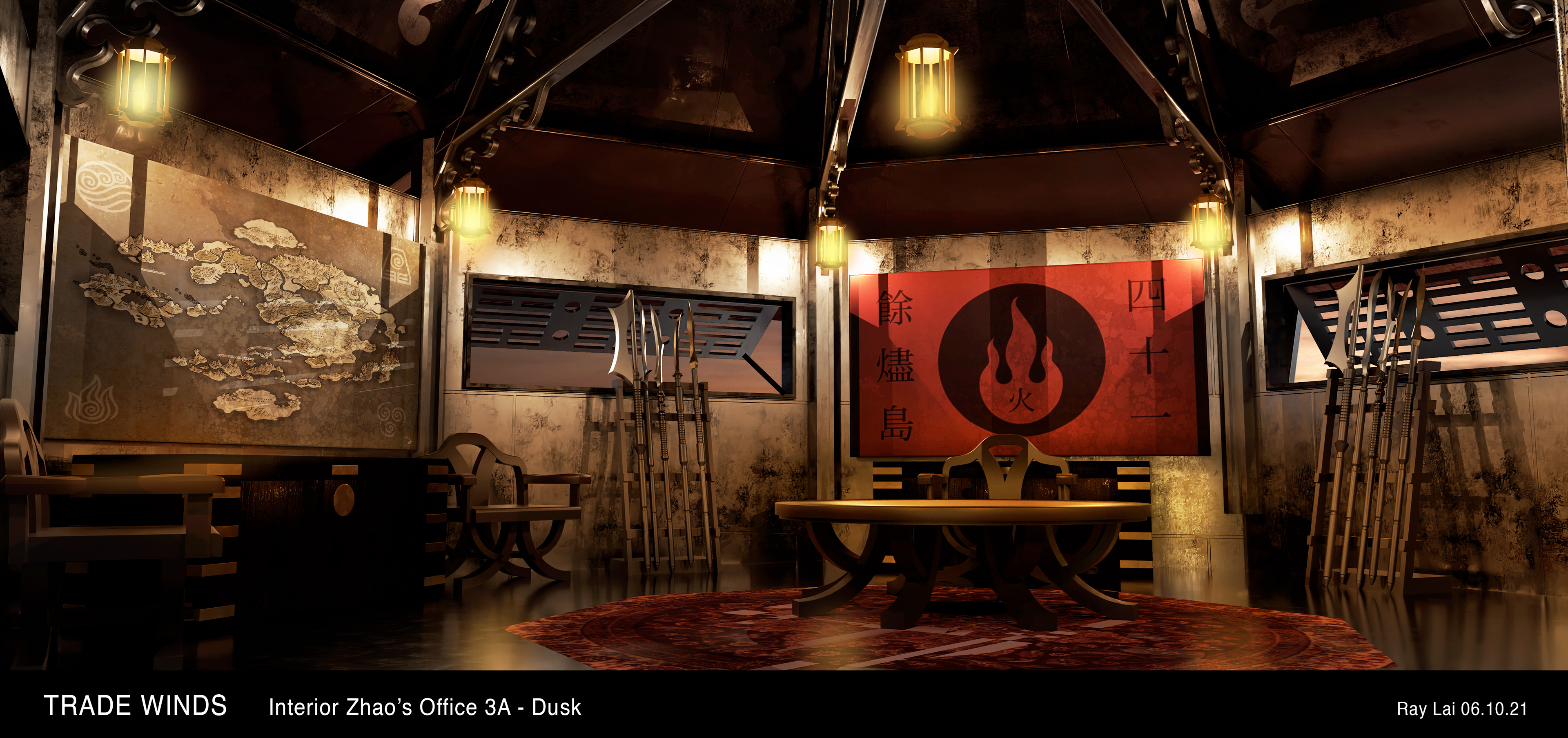 Concept Zhao's Office - Top Floor of Fire Nation Fort