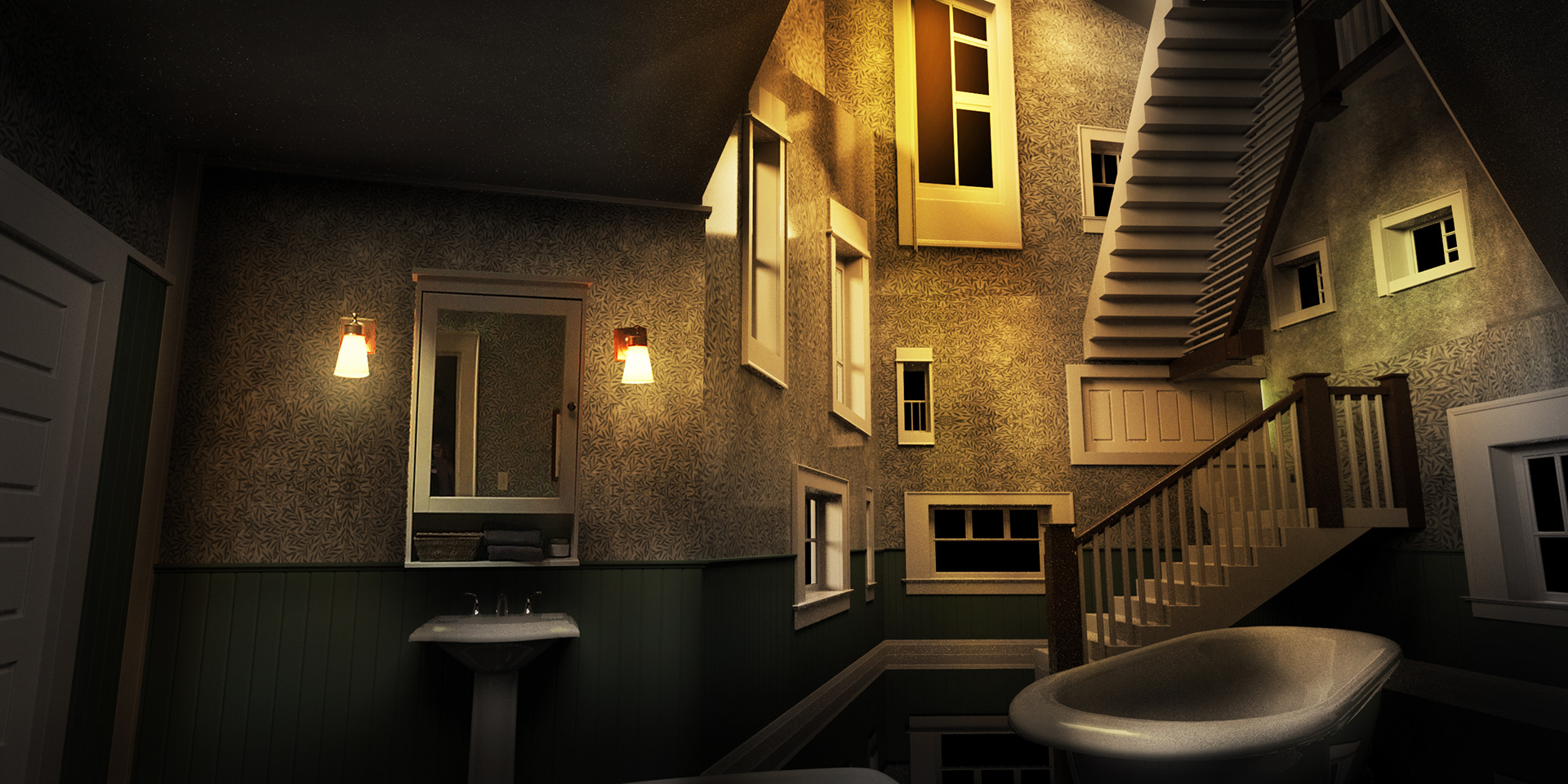 TITANS Season 1 : Escher warped Bathroom