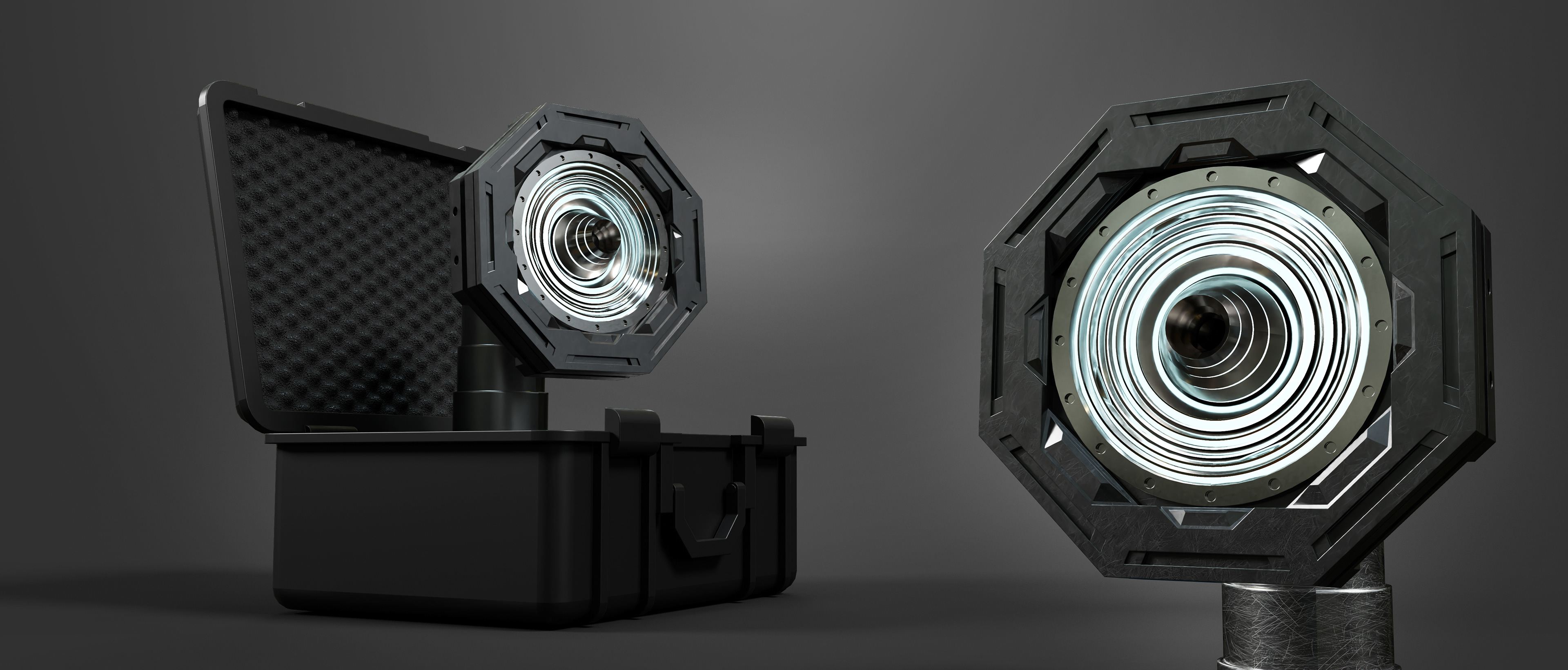 THE LOST SYMBOL : Portable Sonic Crowd Control Emitter and case