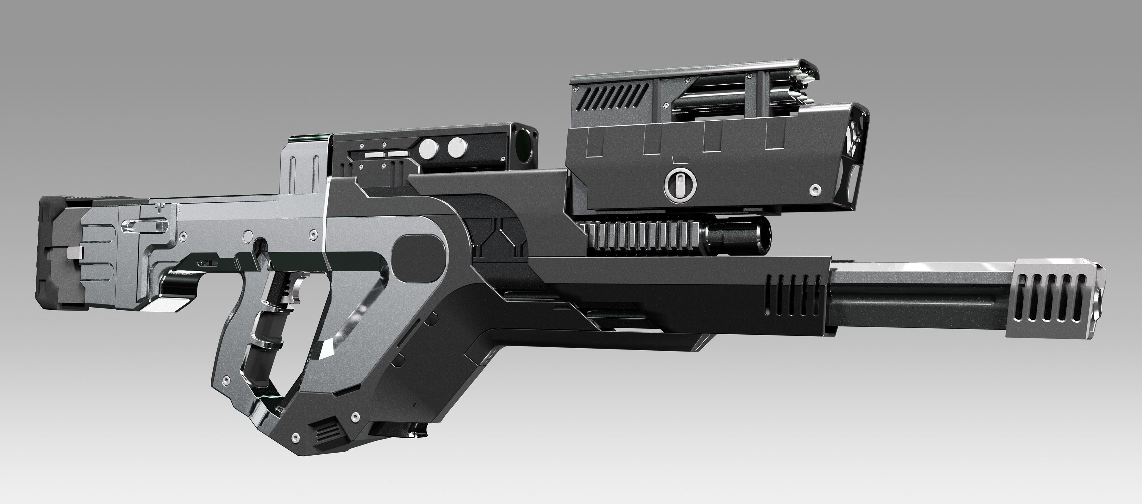 DEADPOOL 2 : Cables Rifle from the future fully deployed as One Man Army Rifle