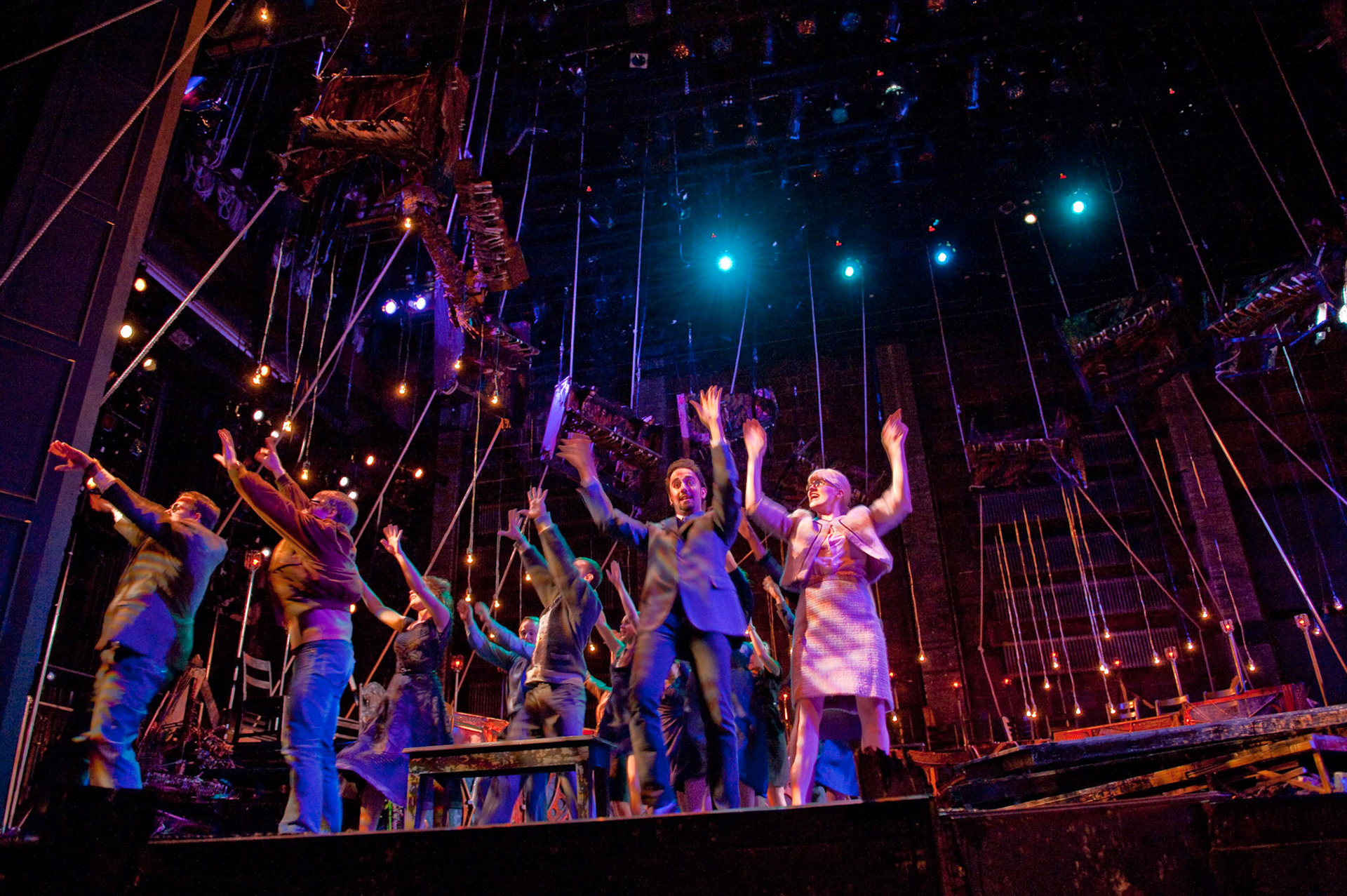 4/27/10  8:06:07 PM   Boston Massachusetts

CFA Theatre students rehearse the musical " Merrily " by Stephen  Sondheim.

Photo by Kalman Zabarsky for Boston University Photography