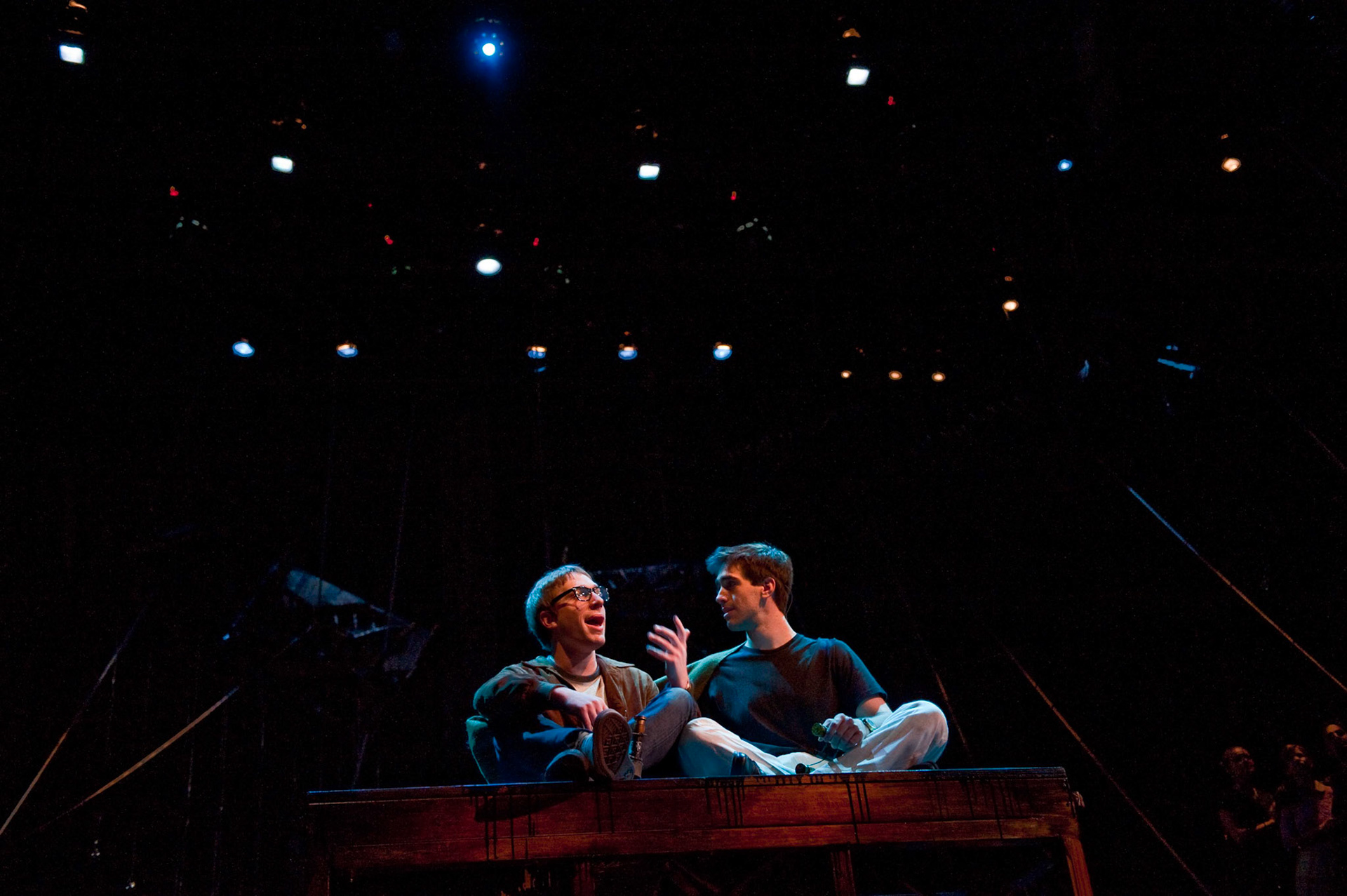 4/27/10  9:16:52 PM   Boston Massachusetts

CFA Theatre students rehearse the musical " Merrily " by Stephen  Sondheim.

Photo by Kalman Zabarsky for Boston University Photography