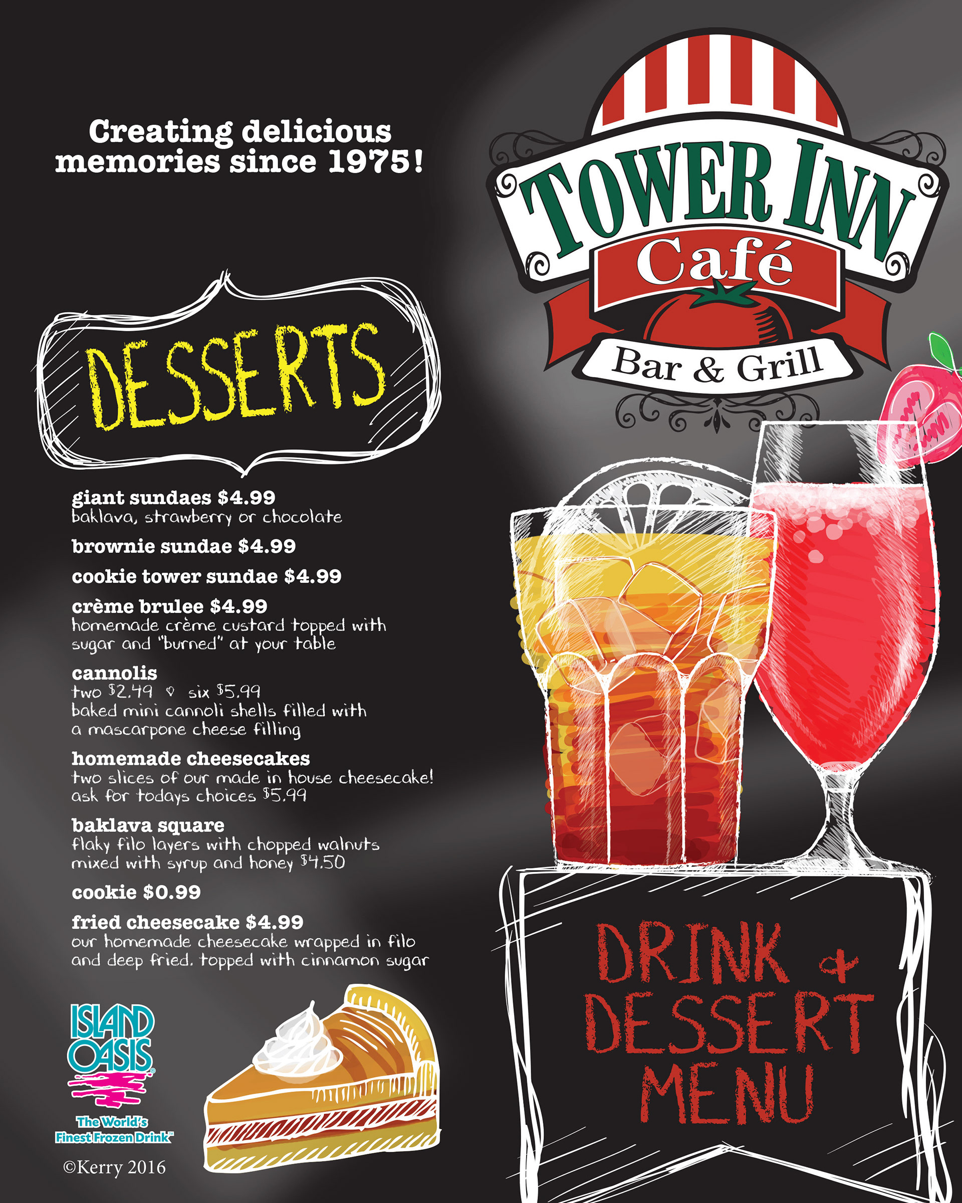 Tower Inn Folded Menu Outside