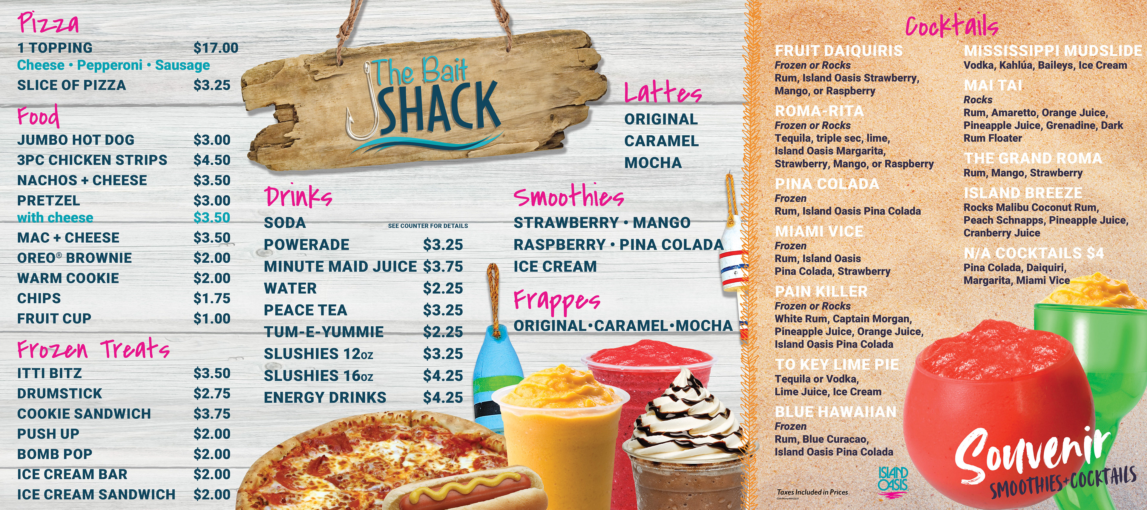 Bait Shack Menu Board