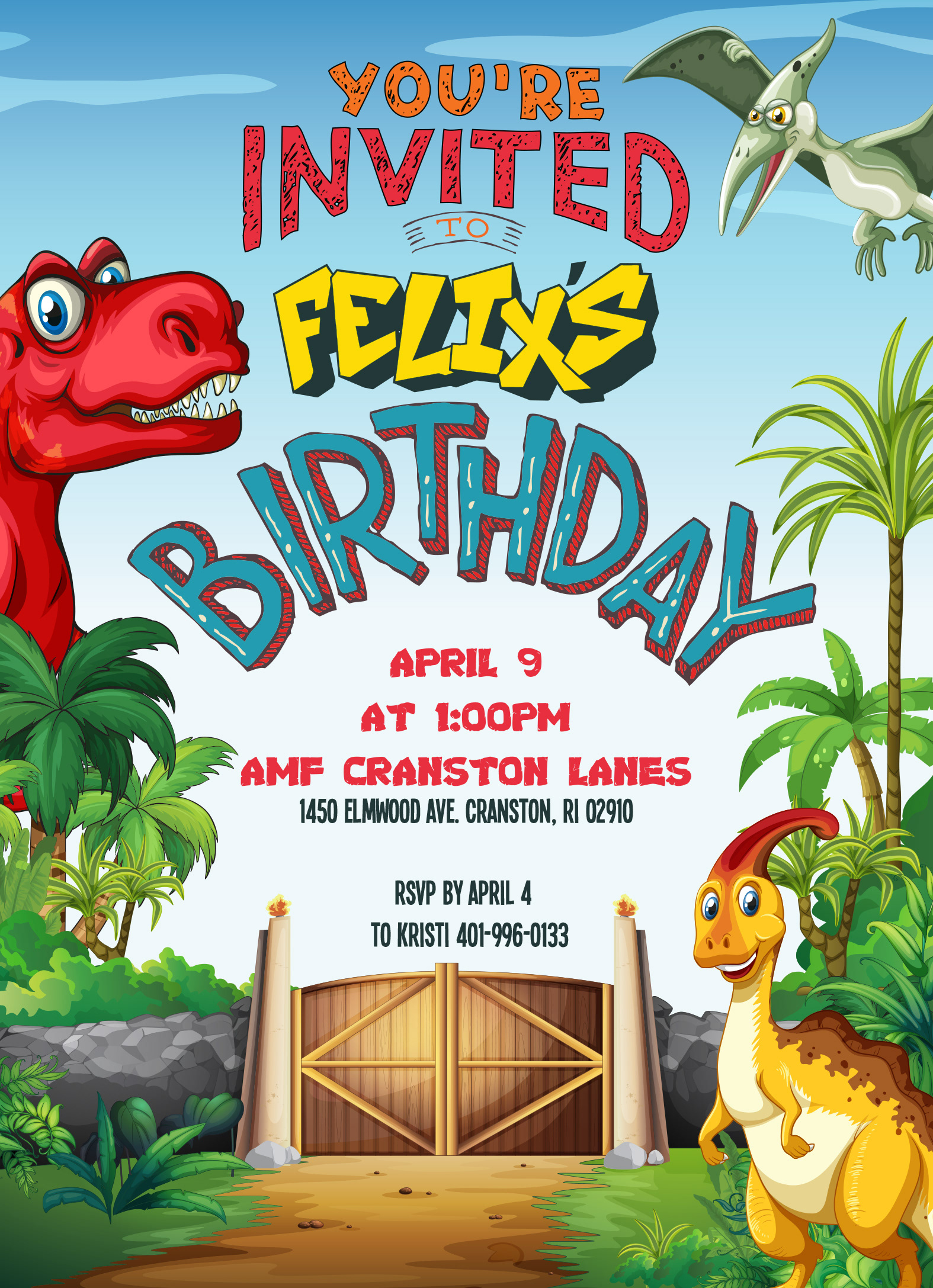 Dino Invitation