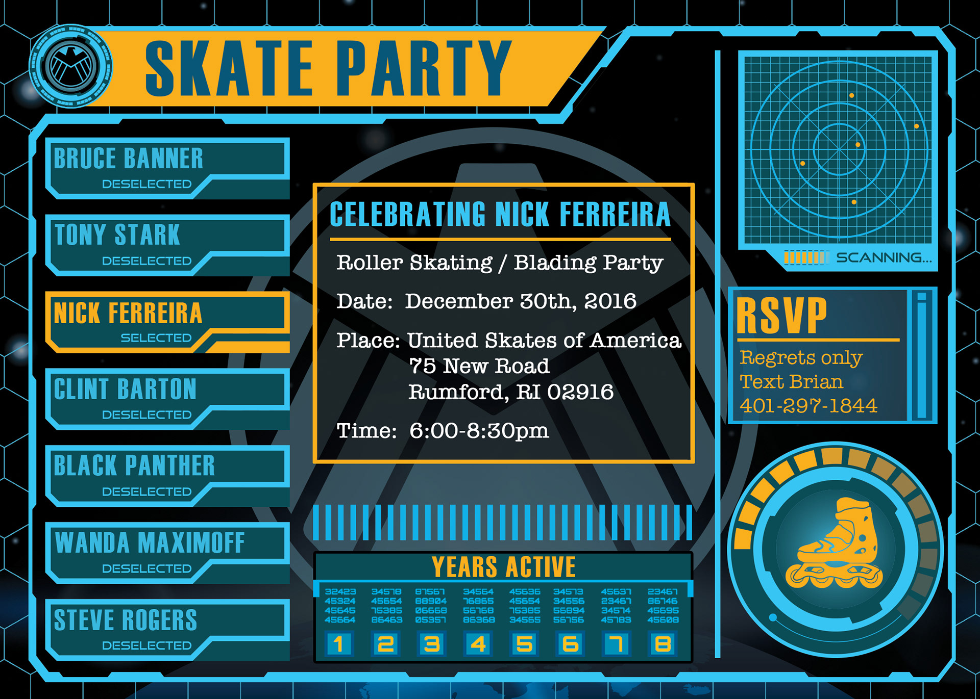 Avengers Invitation Side 2