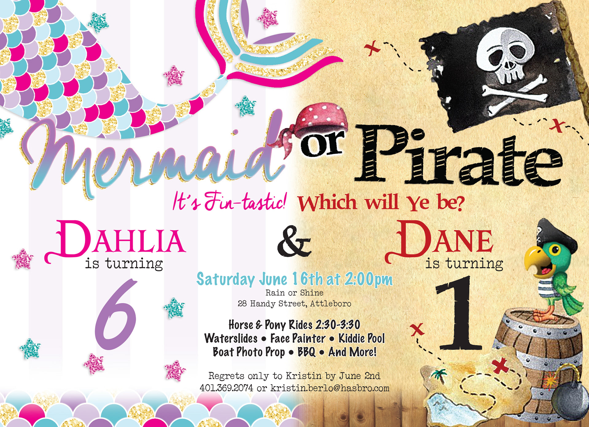 Mermaid Pirate Invitation