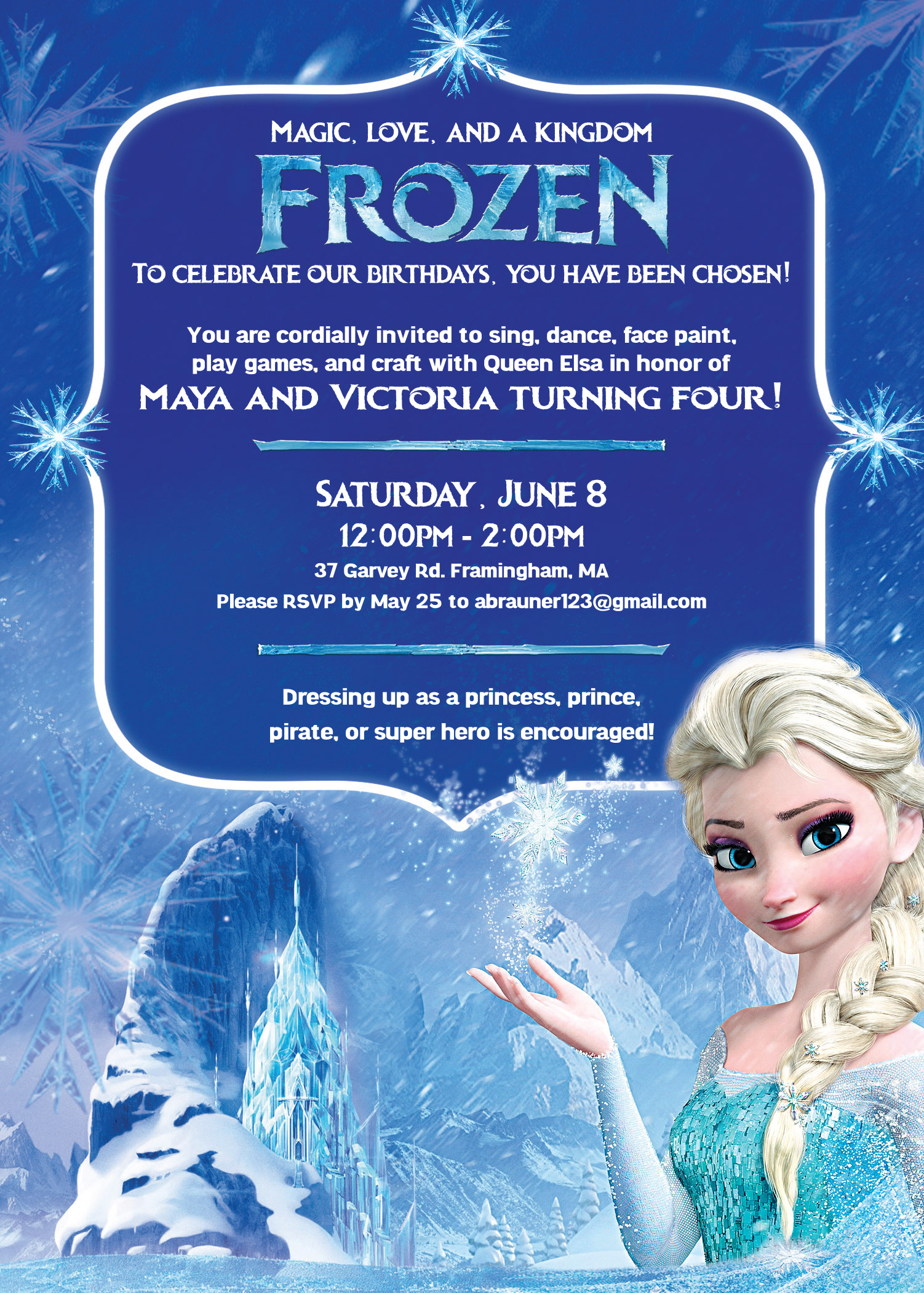 Frozen Invite Side 1