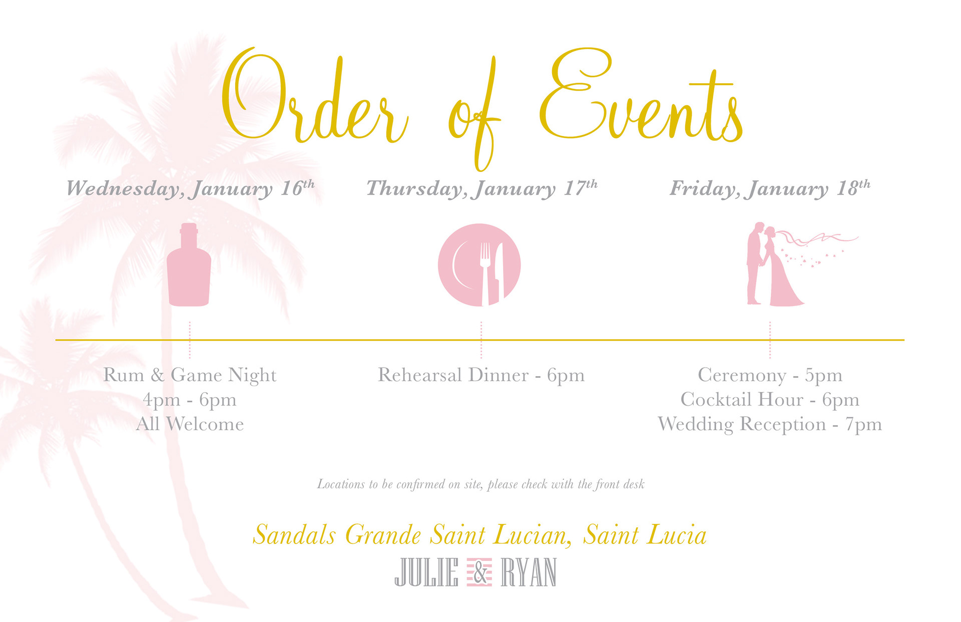 Destination Wedding Itinerary