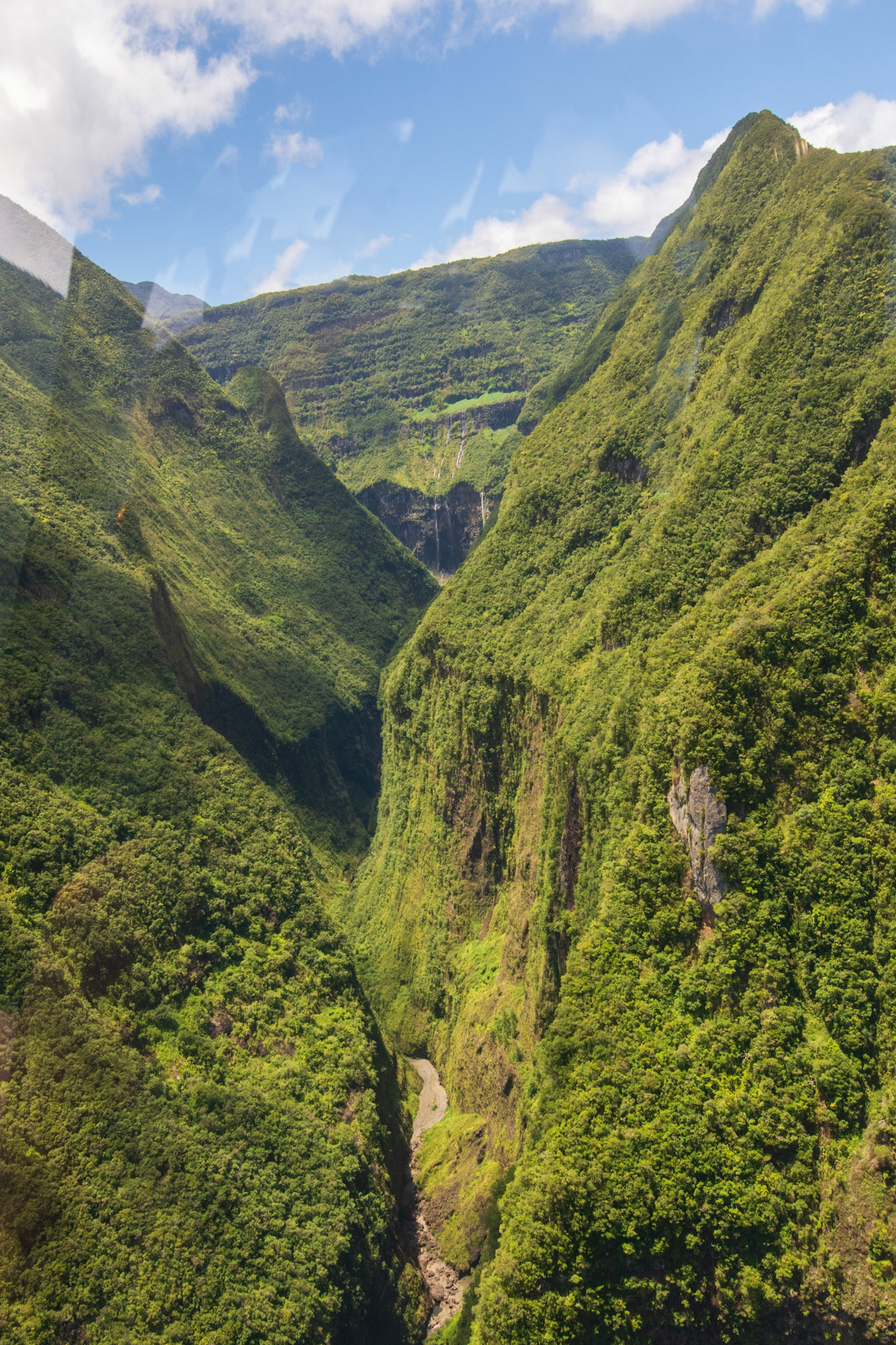 Helicopter tour of Reunion Island