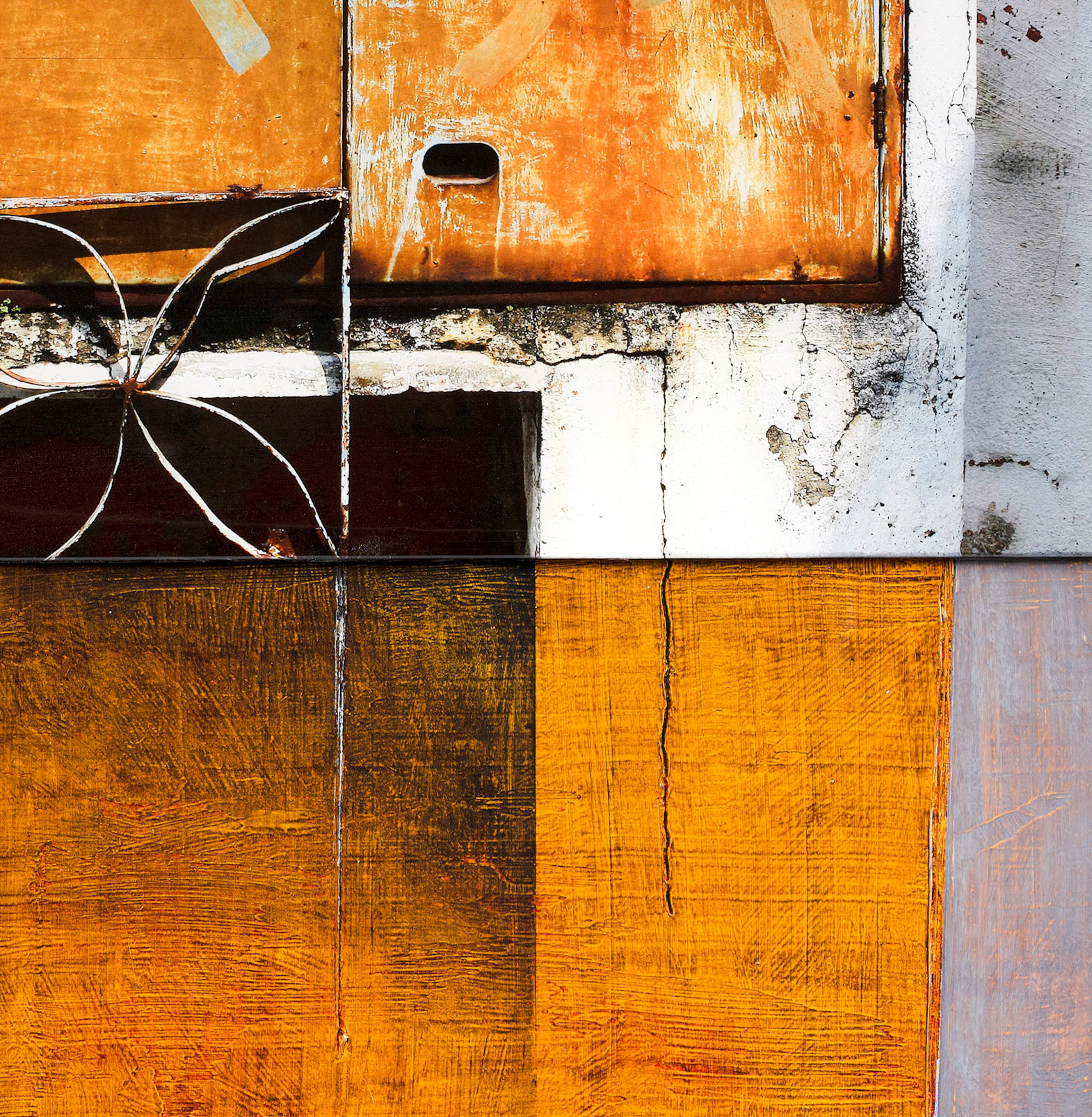 Graffiti walls layered by generations intergrated with bold color feilds to compliment