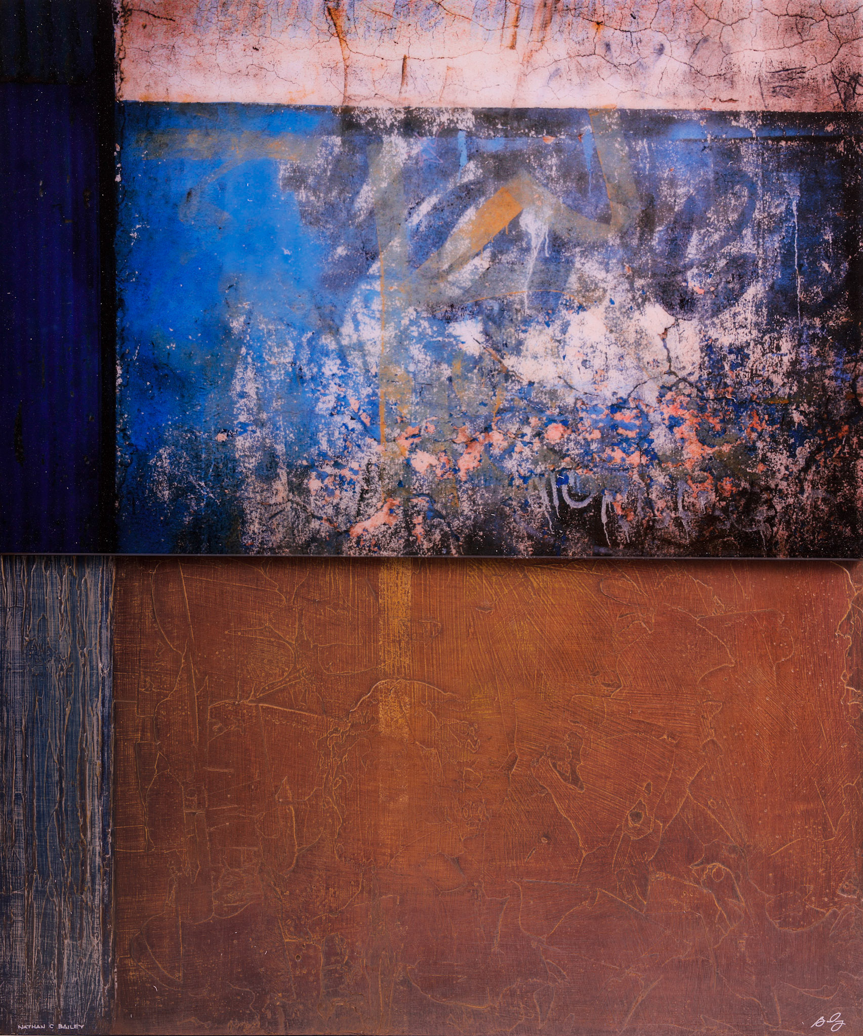Graffiti walls layered by generations intergrated with bold color feilds to compliment