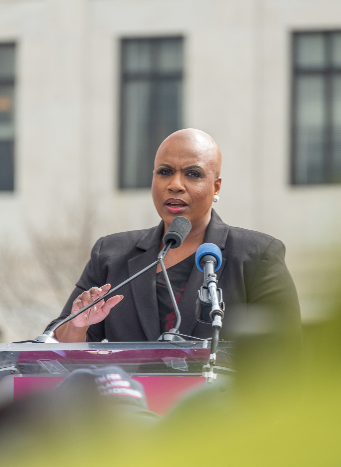 Rep. Ayanna Pressley of Massachussetts giving a moving speech at the rally in front of SCOTUS