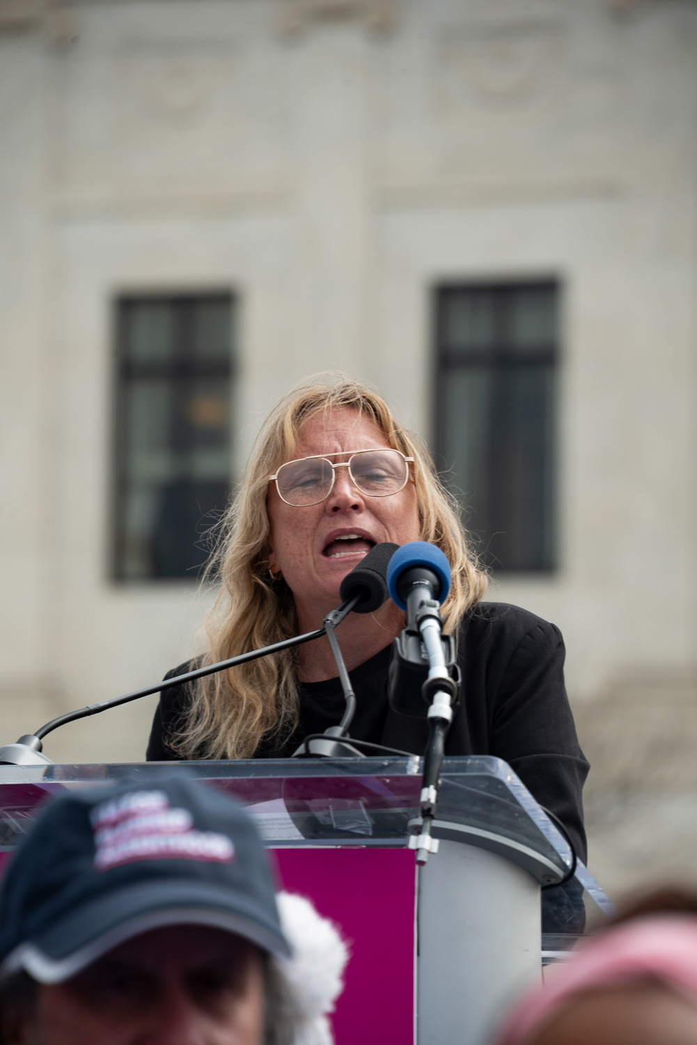 Jennifer Flynn Walker of Poplular Democracy gave a passionate speech at the rally.