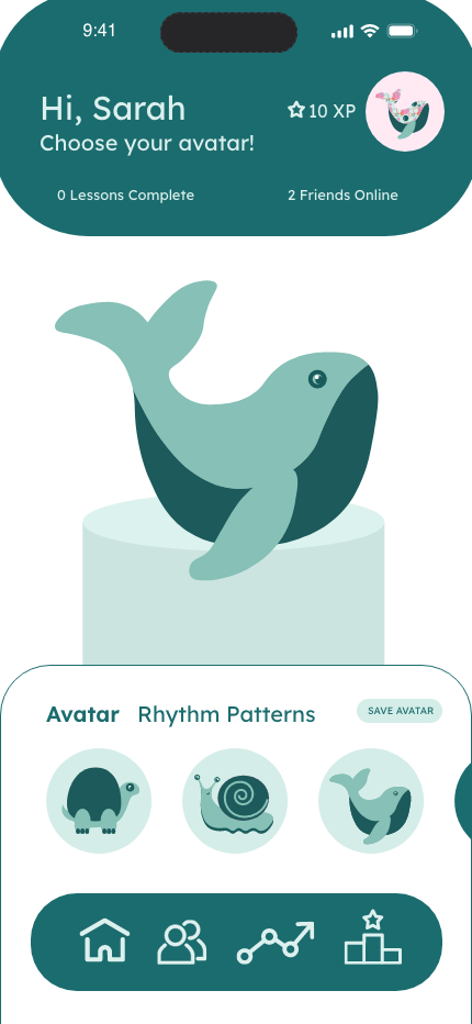 avatar selection page