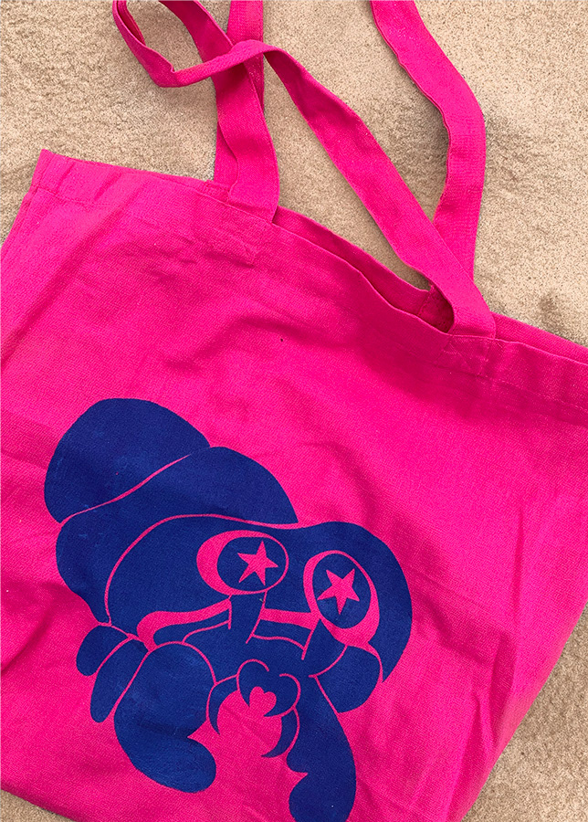 "goomba" pink tote bag