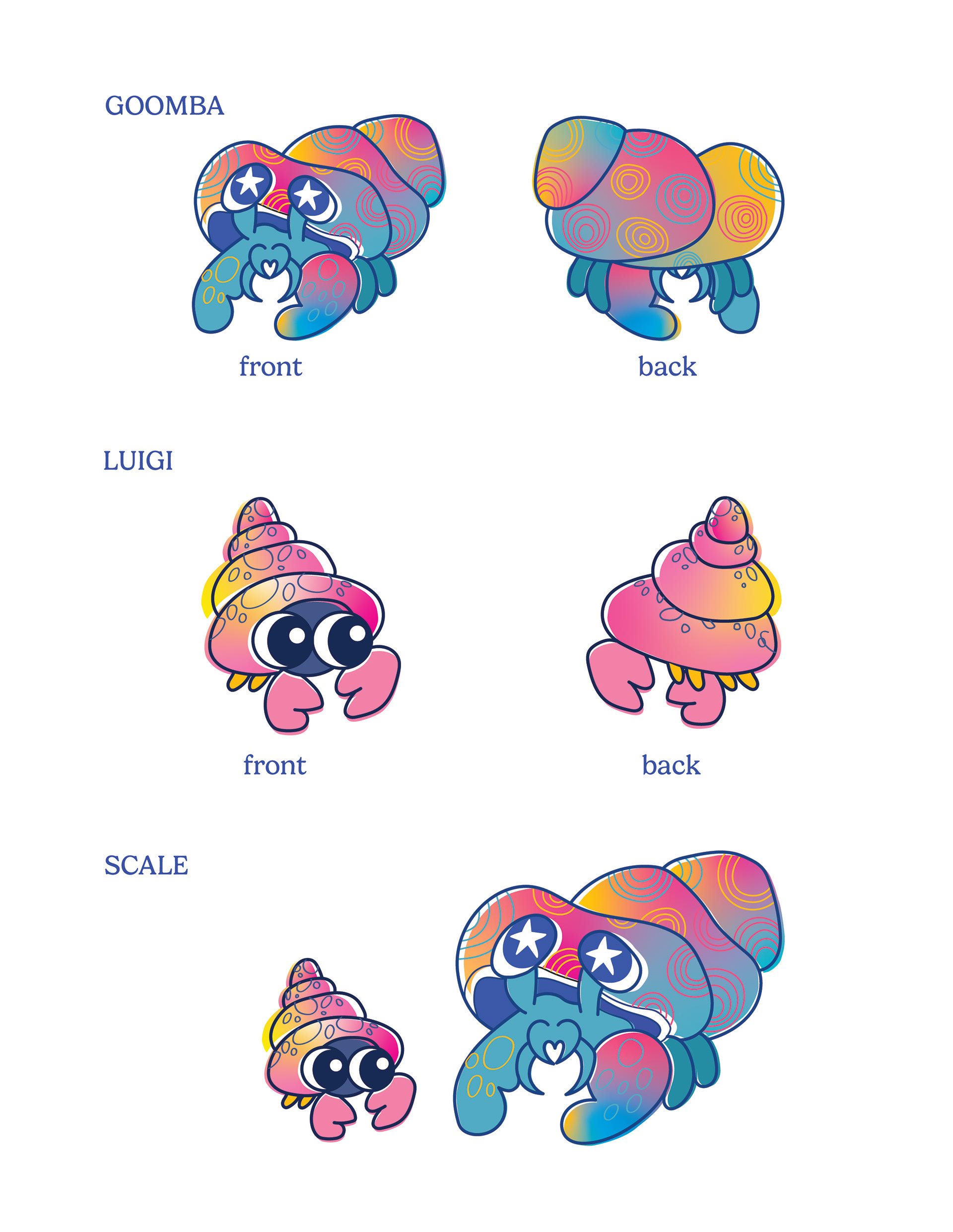 Goomba and Luigi character sheet