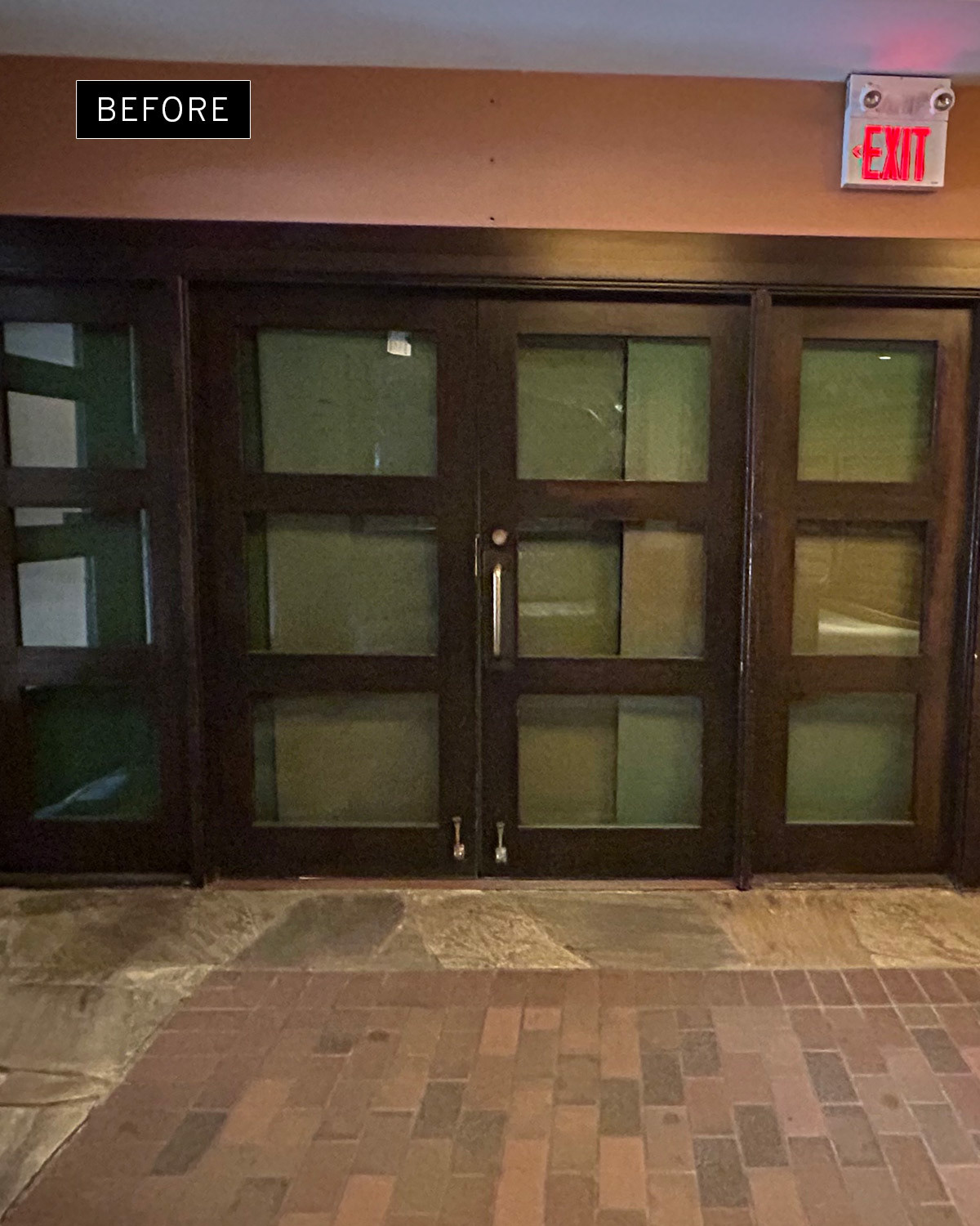The challenge: 12 windows, separated by thick wood
