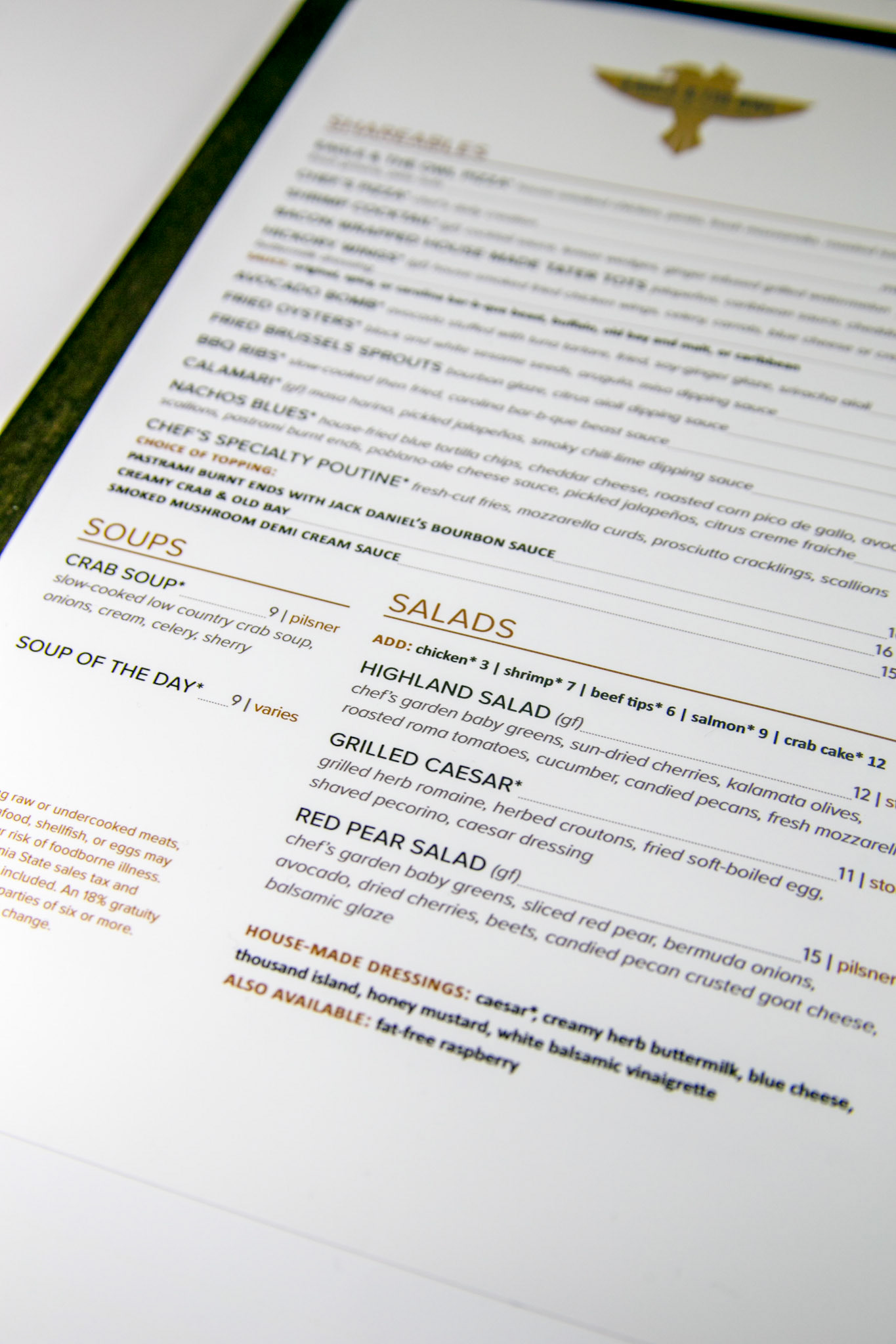 Gastropub Menu